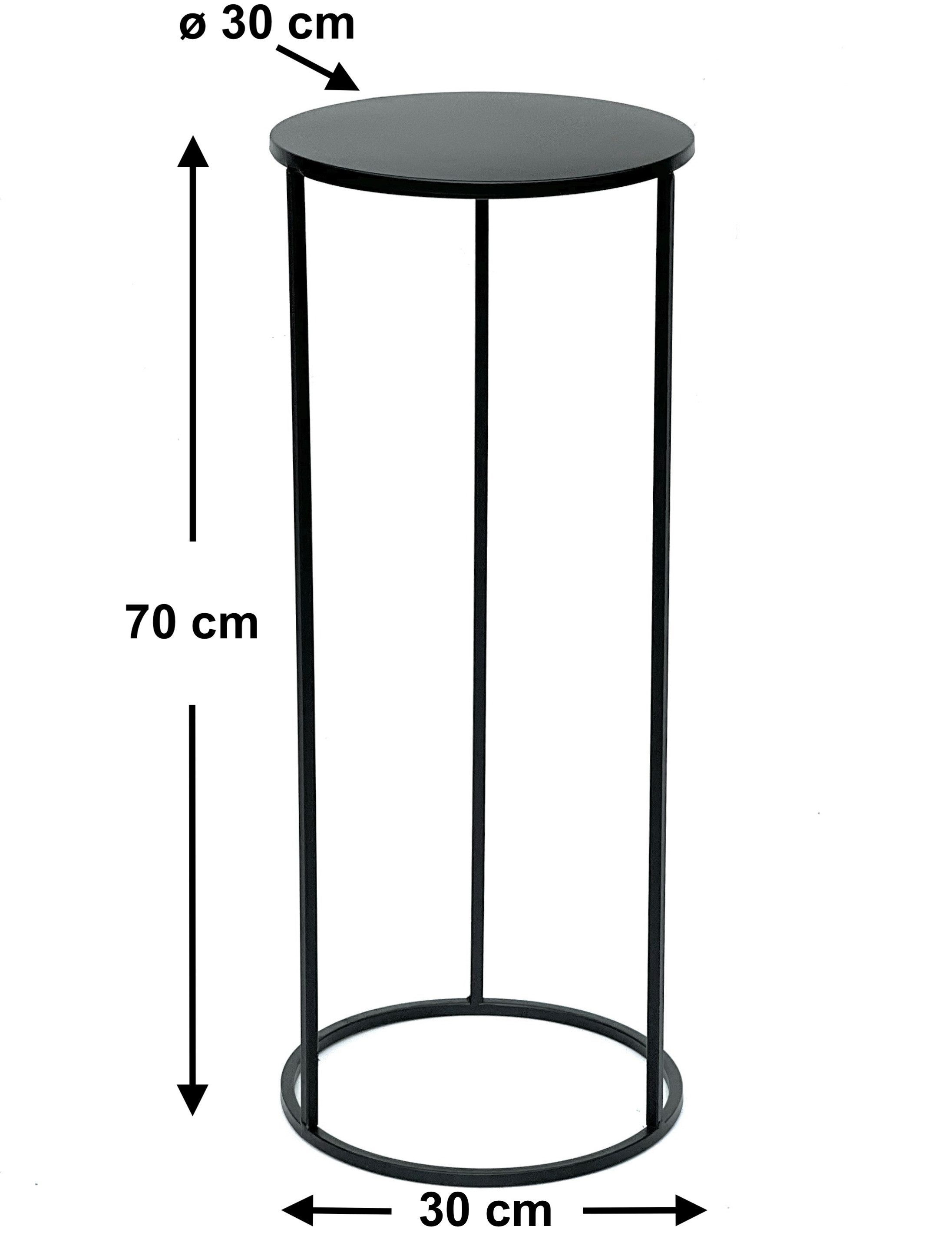 DanDiBo Blumenhocker Metall Schwarz Rund 70-50 cm Blumenhocker Beistelltisc günstig online kaufen