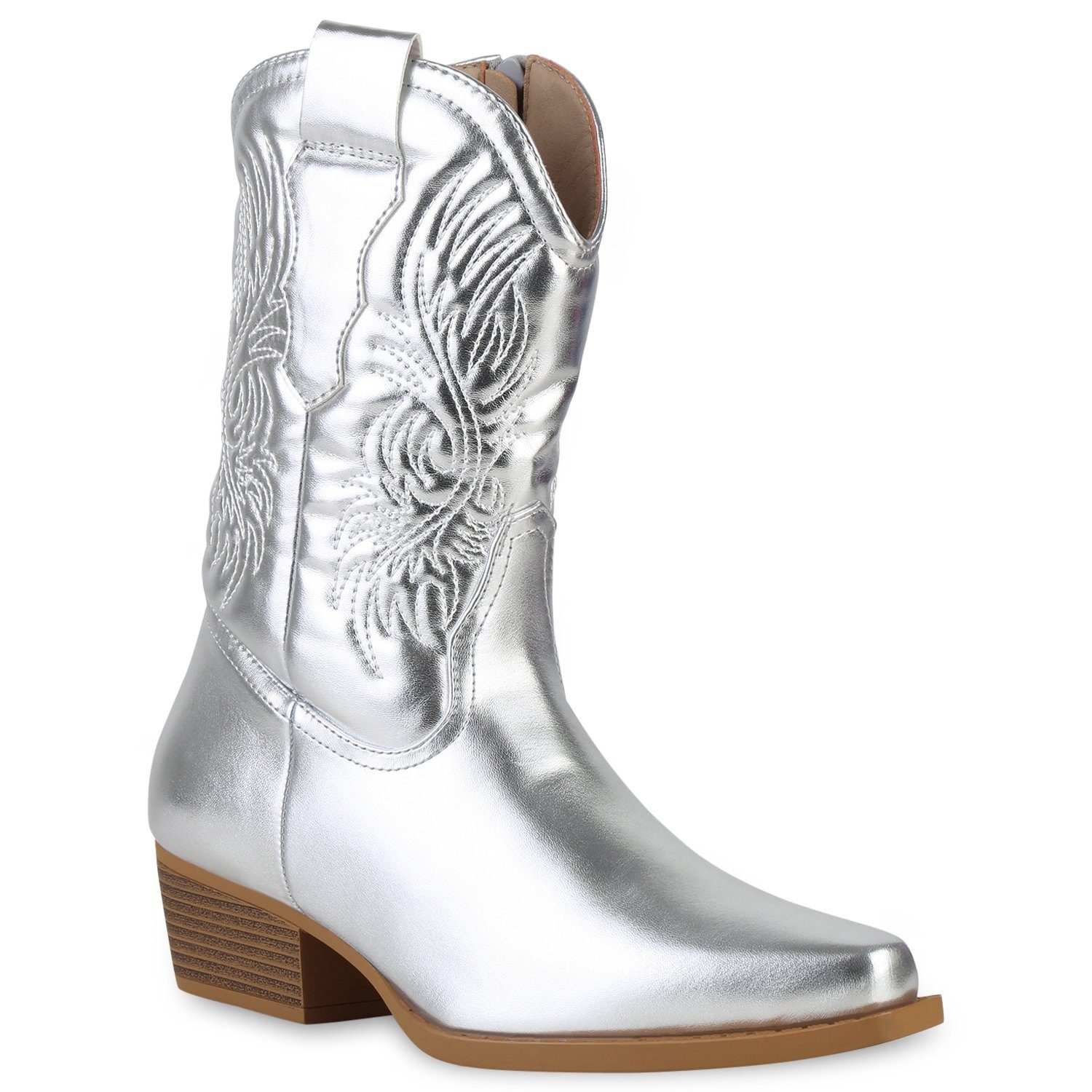 VAN HILL 840254 Cowboy Boots Schuhe Silber