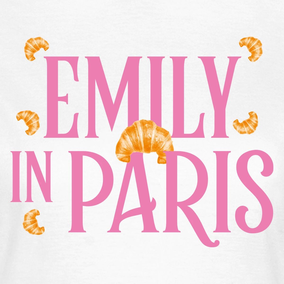 Spreadshirt T-Shirt Emily In Paris Logo Mit Croissants Frauen T-Shirt (1-tlg)
