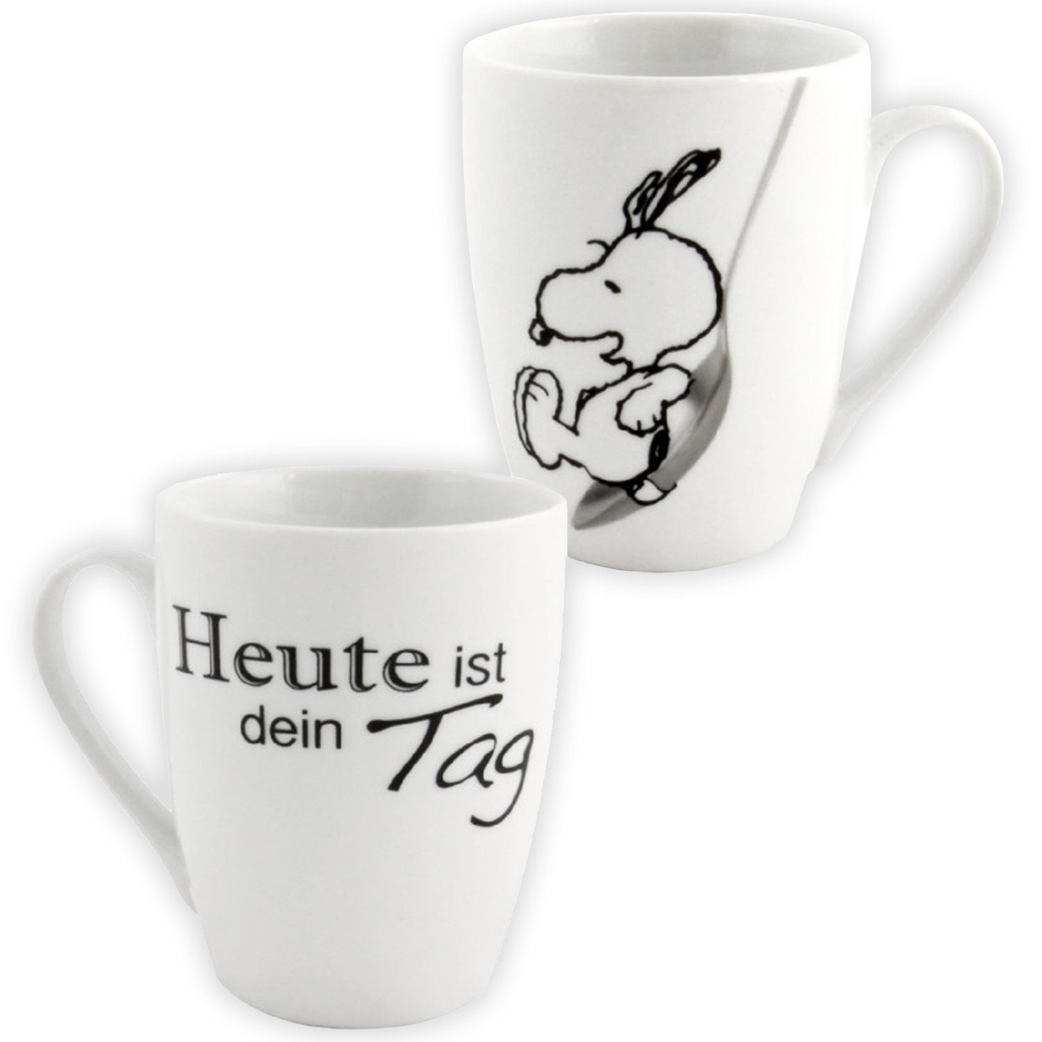 United Labels® Tasse Snoopy - Heute ist dein Tag! - Kaffeebecher aus Keramik Weiß 280 ml, Keramik