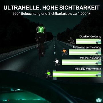 yozhiqu Warnweste Reflektierende Sicherheitswesten für optimale Sichtbarkeit. (1-tlg) Unisex,mit LED-Leuchten,geeignet für Radfahren,Motorrad,Auto,Laufen