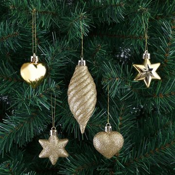 Deuba Weihnachtsbaumkugel (103 St), Weihnachtskugeln 103er Set Weihnachtsdeko matt glänzend glitzer