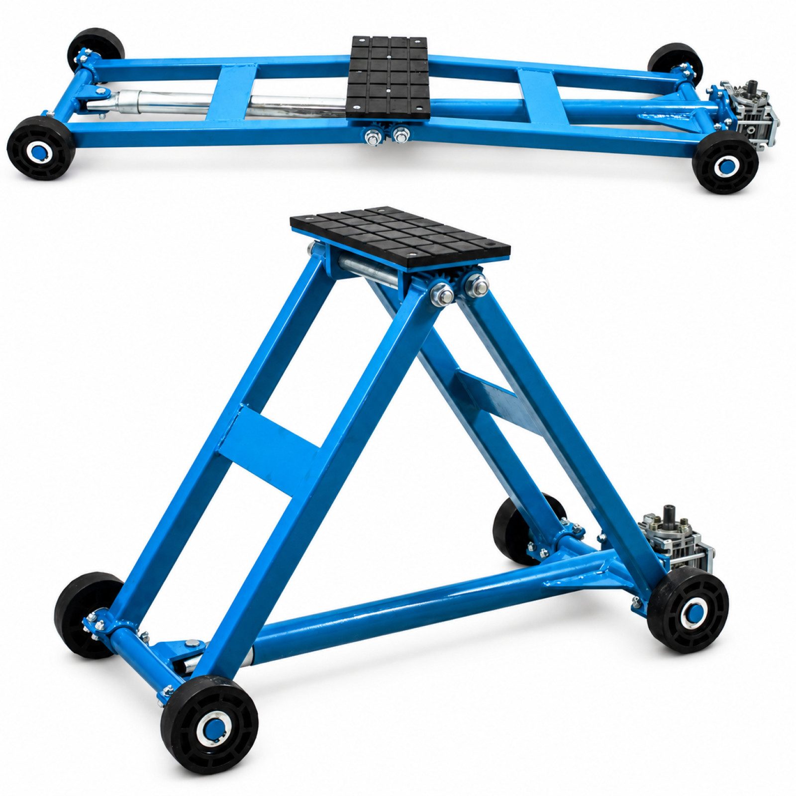 Bituxx Wagenheber Scherenlift 2500kg Blau, max. Hubhöhe: 48 cm, MS-19207, Bohrmaschinenbetrieb möglich