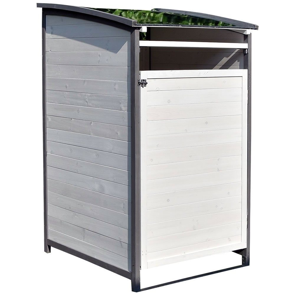 Feel2Home Mülltonnenbox Mülltonnenverkleidung grau/braun Einzelbox 2x 120L u. 240L Gartenbox (Stück, 1 St), Witterungsbeständig