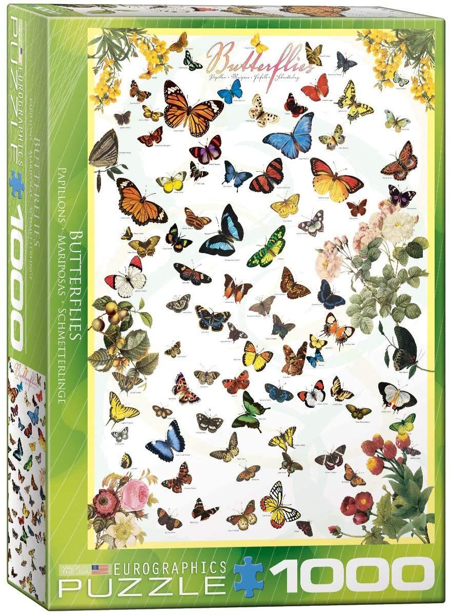 Die Puzzle Puzzle 68x48 Teile Format 1000 - Schmetterlinge im empireposter Puzzleteile der Welt cm,