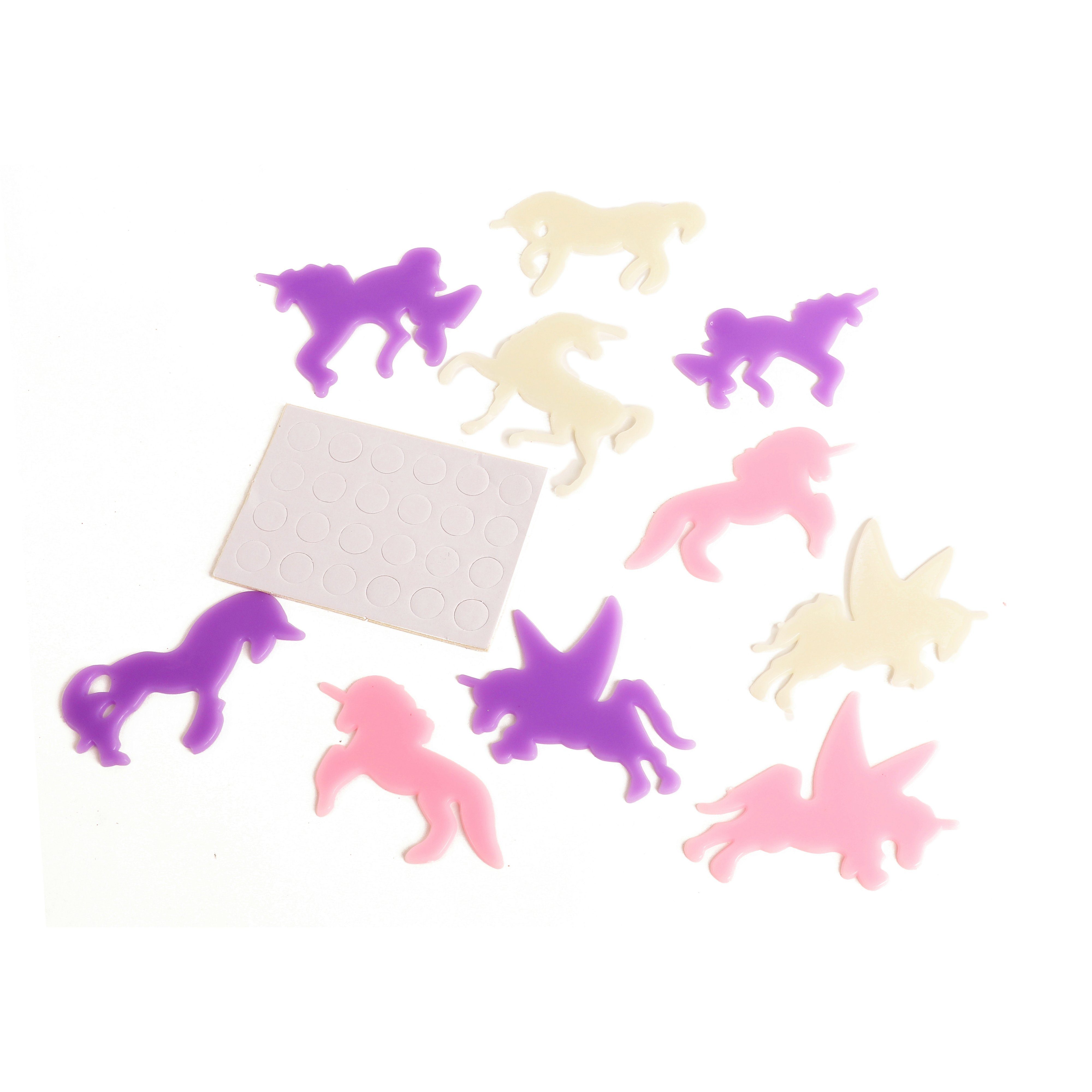 Toi-Toys Aufkleber DREAM HORSE Glow in The Dark Shapes Einhorn-Aufkleber (12 Stück)