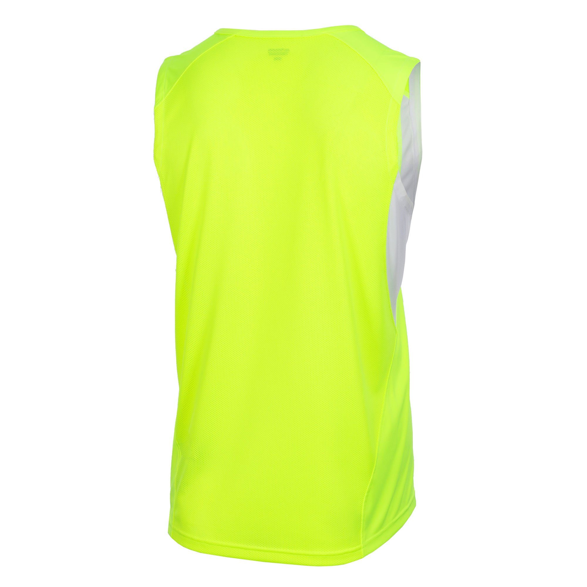 Airtracks Laufshirt Herren Laufshirt Tragekomfort Dry Tank-Top XXXL & S Line XXL Quick > mit optimalem Pro < Atmungsaktiv, XL Funktionsshirt Neon-Weiß M L Ärmellos Funktion