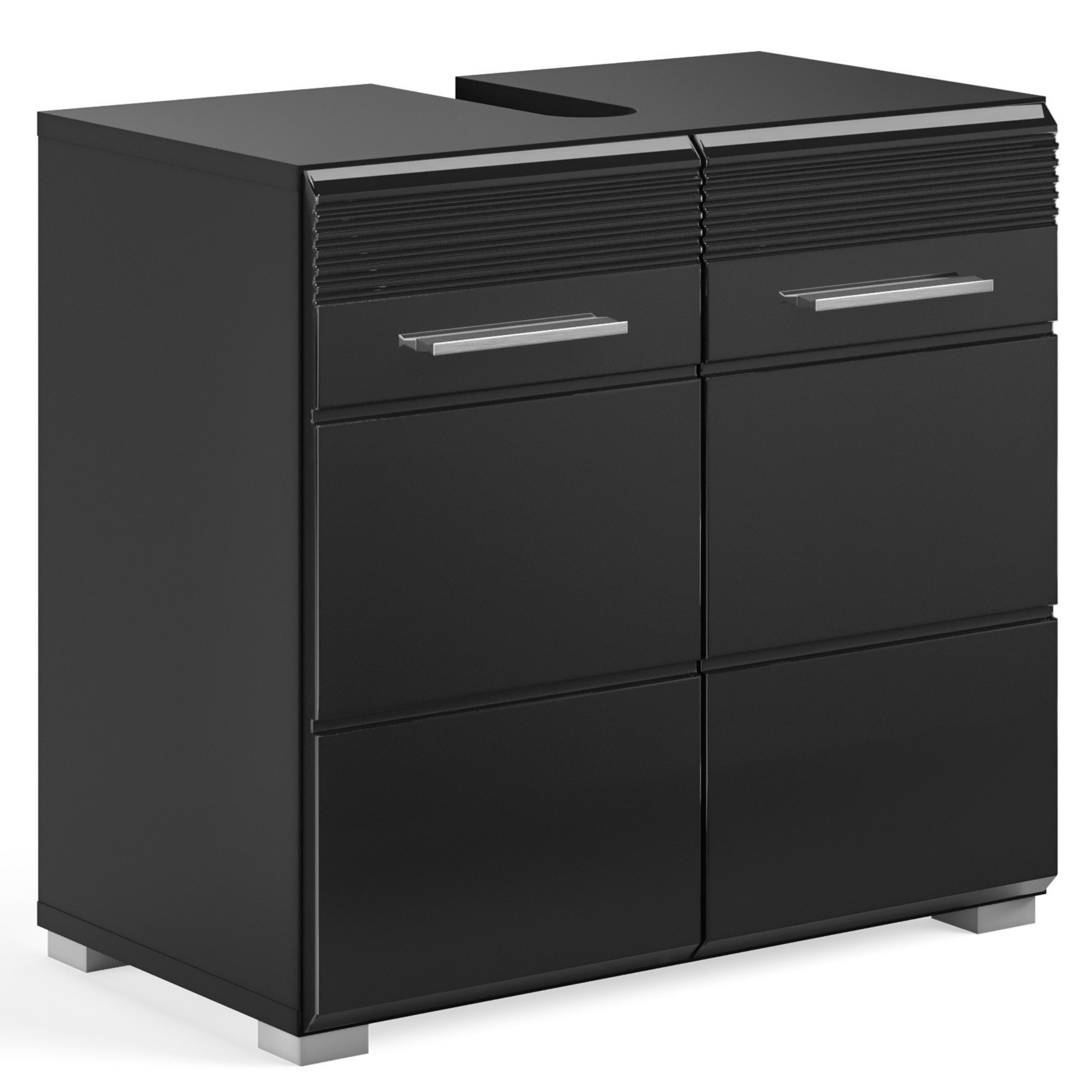 furnling Waschbeckenunterschrank Helsinki 2 Türen, 2 Fächer, Badschrank, Badmöbel, Unterschrank, 60 cm breit