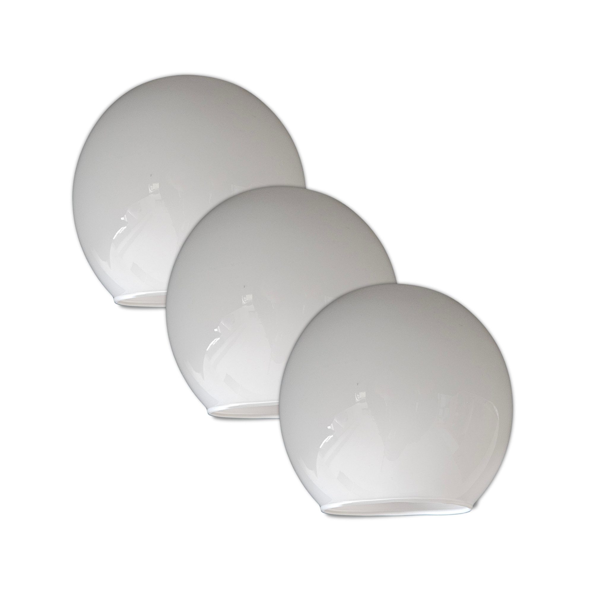 Lichthandel Hoch Lampenschirm Ersatzglas Kugel Weiß - Rundes Lampenglas E14 Fassung Glas Opal Weiß, weiß glänzend, Ideal für DIY-Lampen, Restaurierungen oder als Ersatz