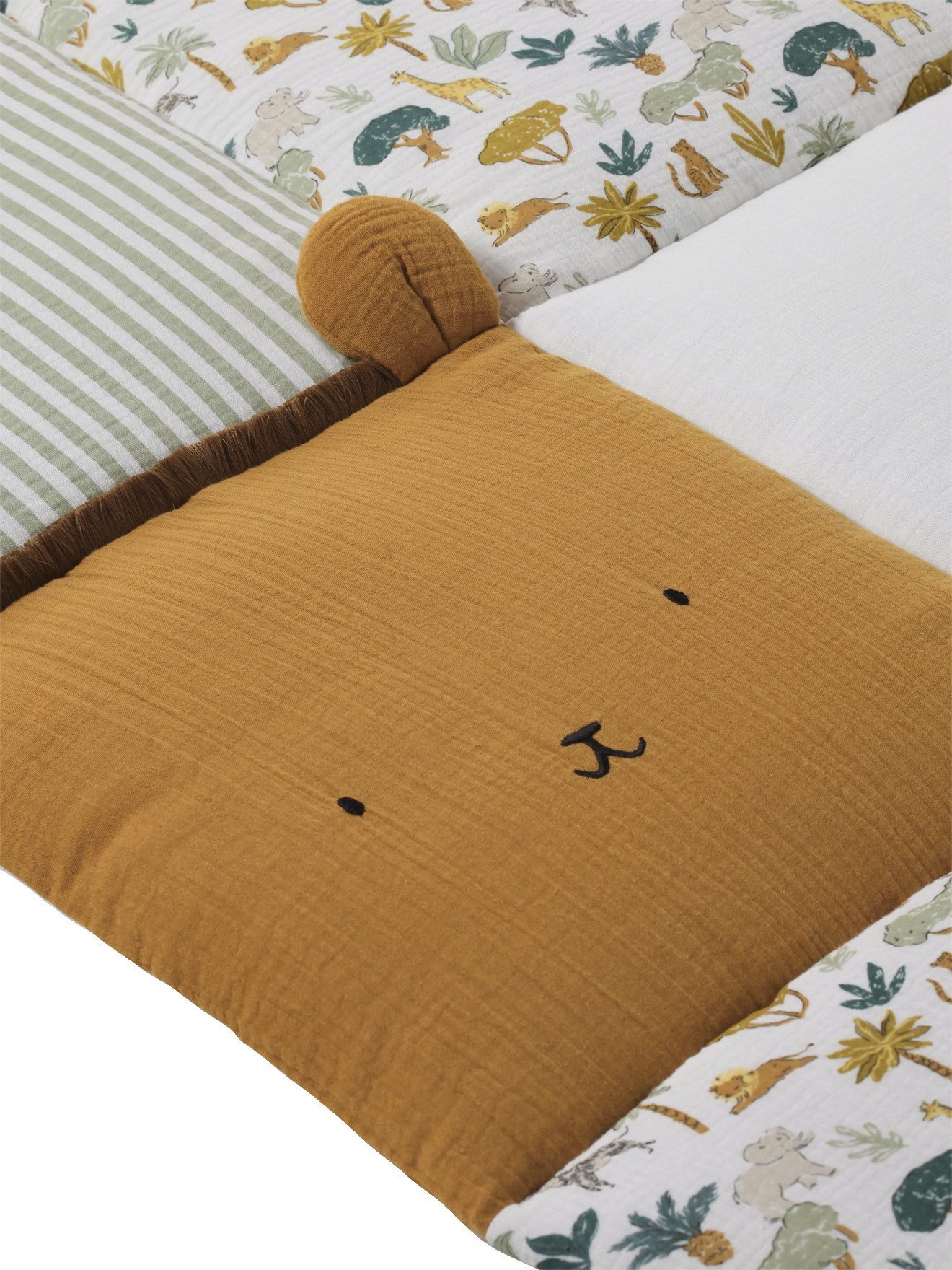 Babydecke Baby Patchwork-Spieldecke/Laufstalleinlage SAVANNE, vertbaudet