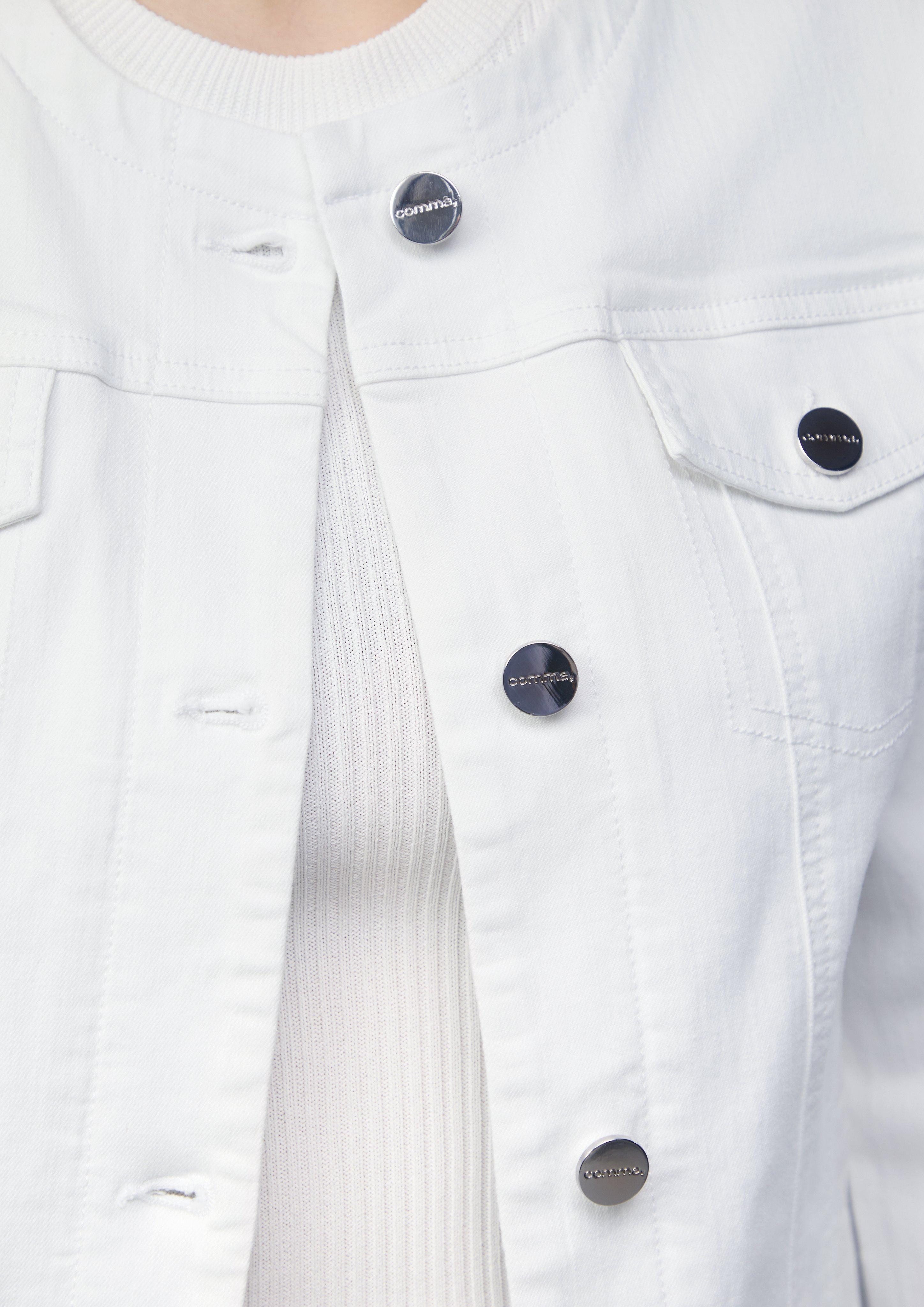 Comma Blusenblazer Taillierte Jeansjacke mit Waschung günstig online kaufen