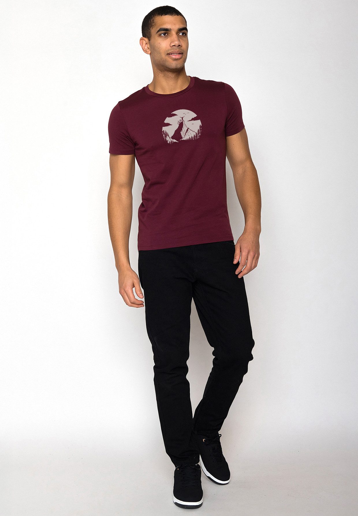 GreenBomb T-Shirt Guide Nature Clouds Ride (1-tlg., 1) Rundhalsausschnitt, Bio-Baumwolle, GOTS Zertifiziert