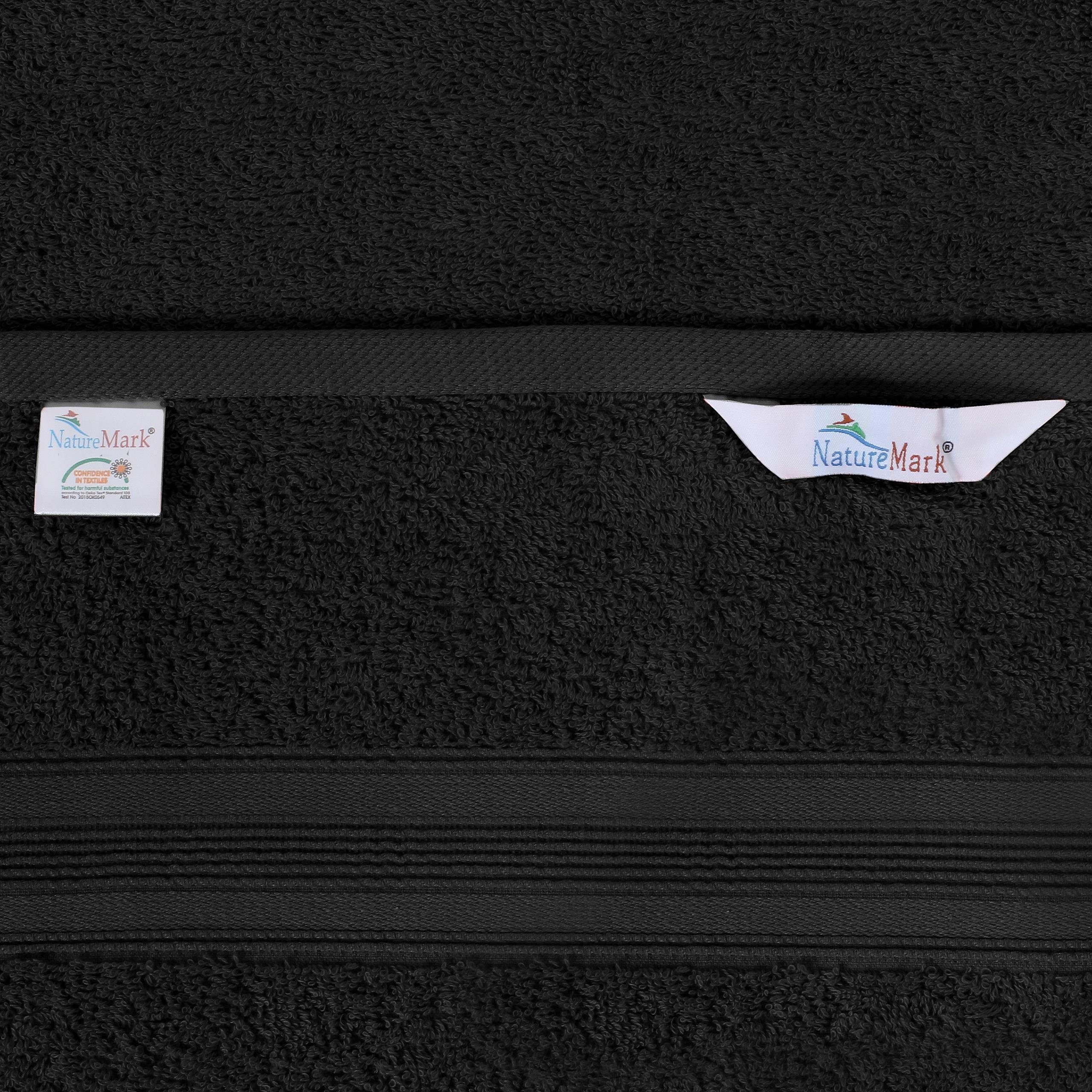 8X Handtuch Frottier Schwarz Baumwolle Handtücher 100% 500gsm Aufhänger, x (8-St), 100cm, 50 Handtücher (8er-Set), NatureMark mit