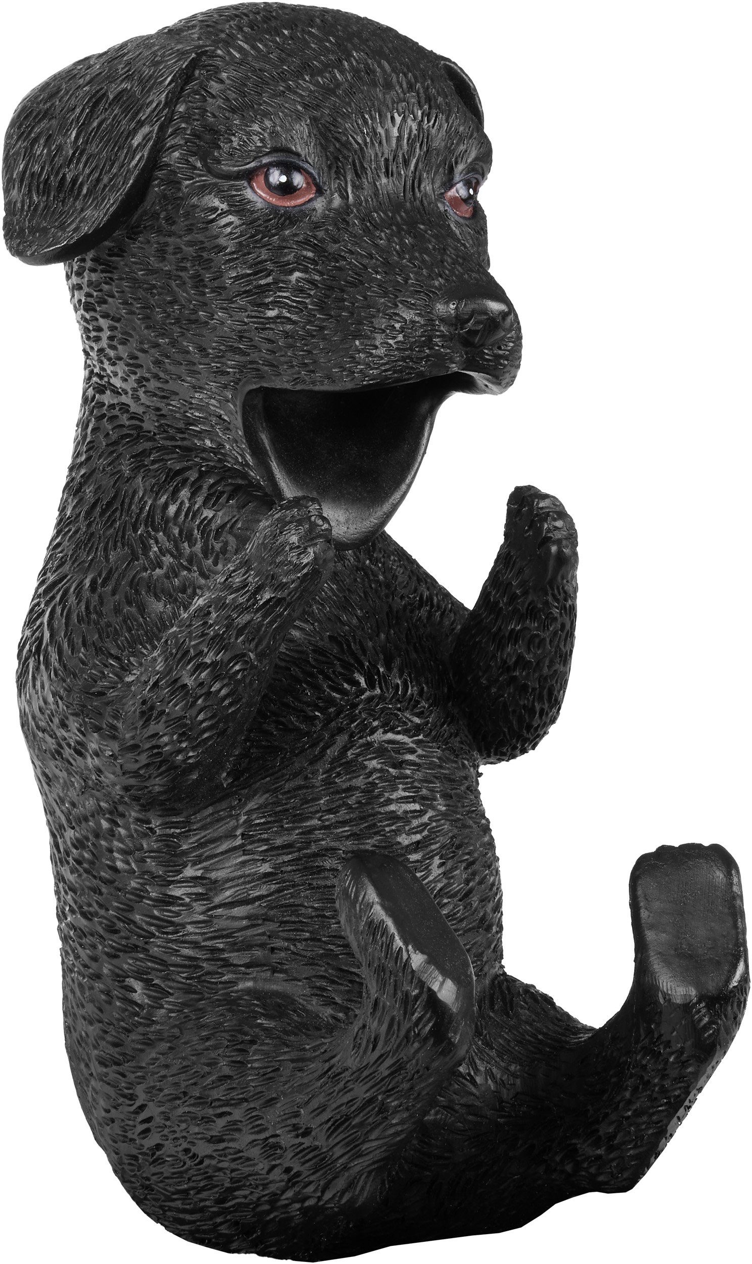 BRUBAKER Weinflaschenhalter Schwarzer Labrador - Flaschenständer lustig, (Deko Figur Handbemalt Barzubehör, 1-St., Witzige Dekoration - Wein Geschenk), Durstiger Hund - Flaschenhalter Trinkende Tiere