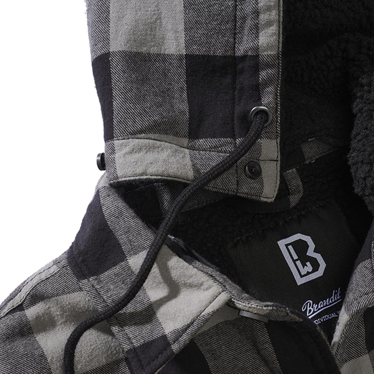 Brandit Hooded Outdoorjacke Brandit Check Lumber Shirt Charcoal-Schwarz