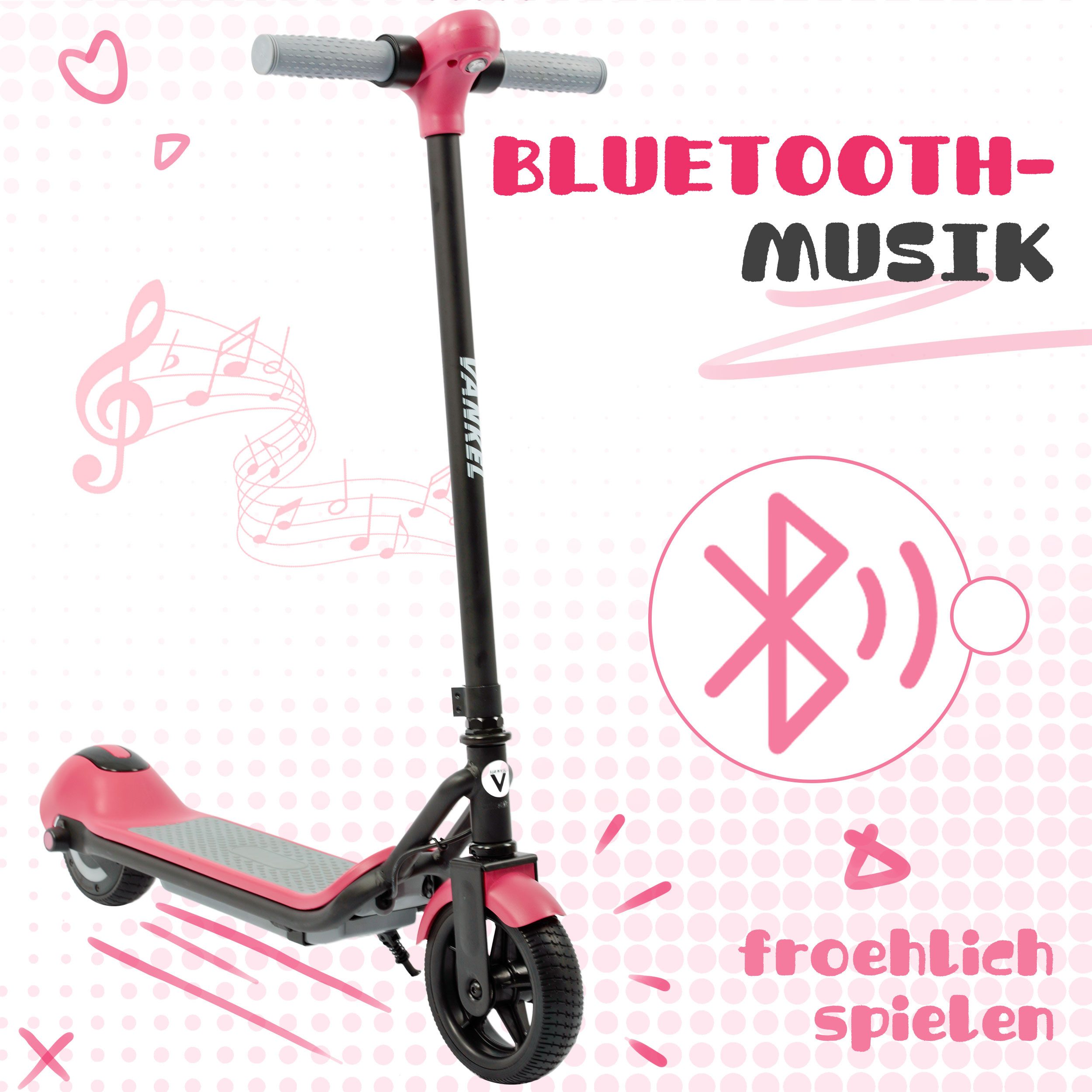 Vankel Elektro-Kinderroller E-Scooter Kinder, mit Beleuchtung und Bluetooth günstig online kaufen