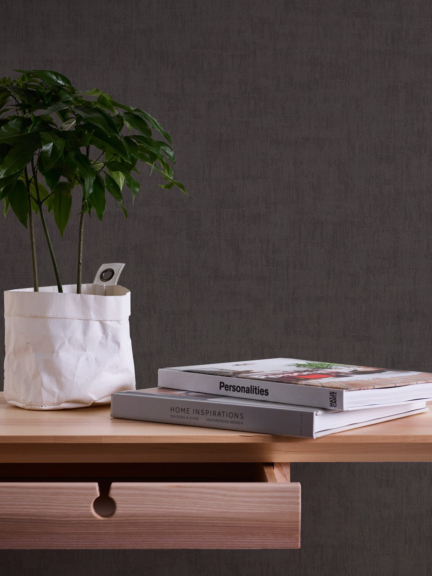 Bricoflor Dunkelgraue Tapete für Industrial Style Küche und Wohnzimmer Vlie günstig online kaufen
