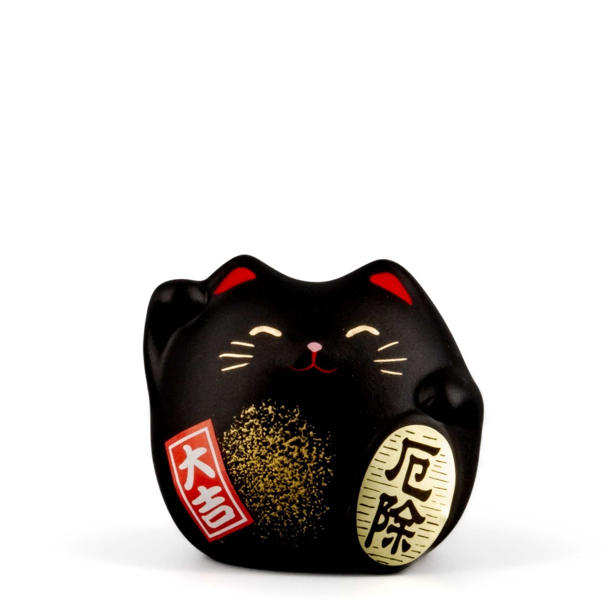 Dekofigur NEKO Katze Omamori Talisman Schwarz