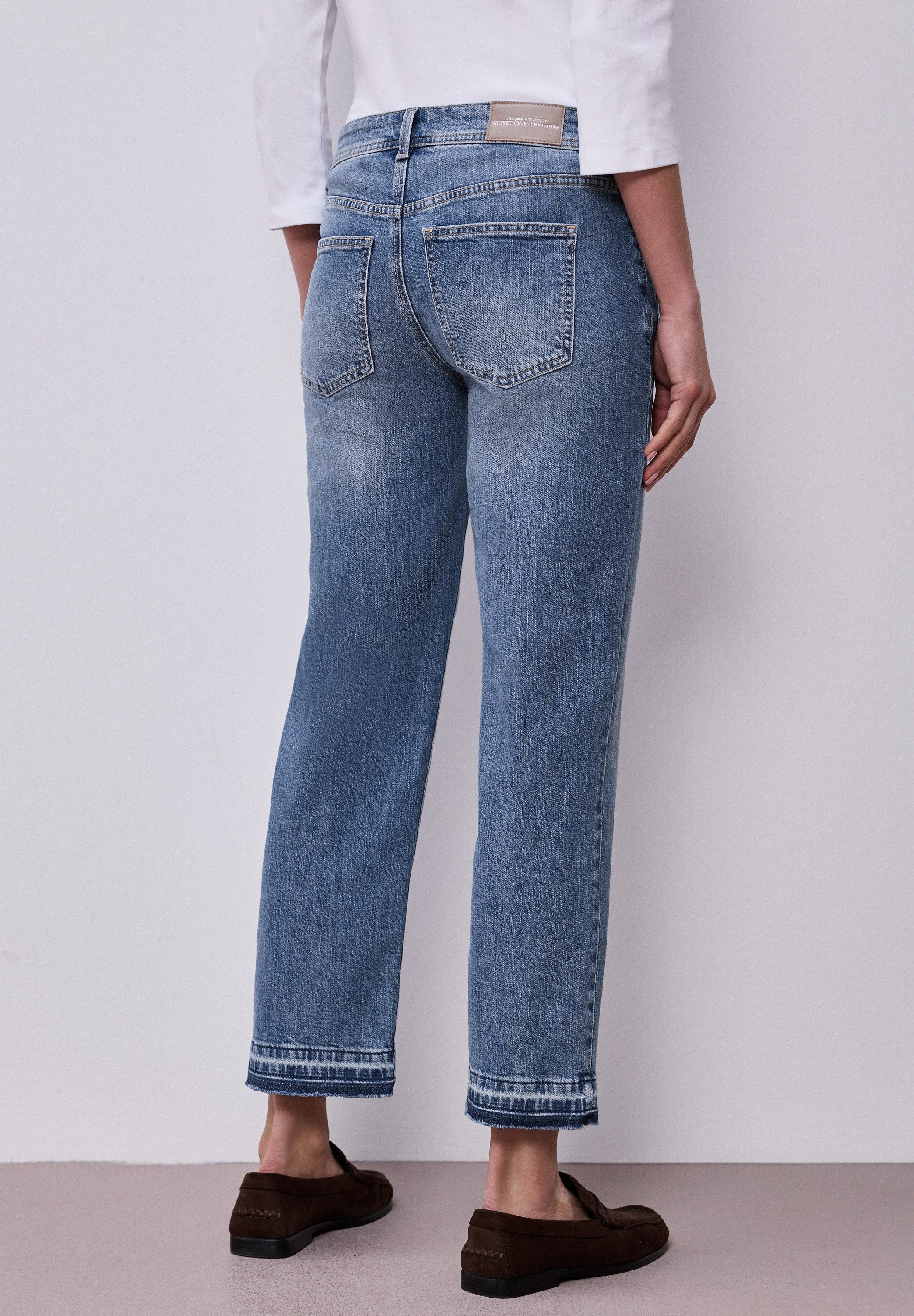 STREET ONE Straight-Jeans Style Amalia mit Saumdetail günstig online kaufen