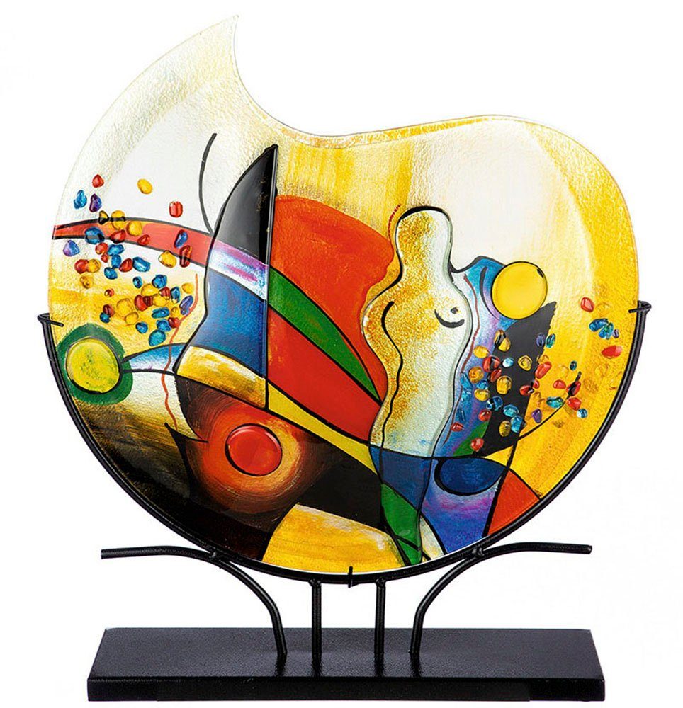 Casablanca by Gilde Tischvase Silhouette, Dekovase (1 St), Vase aus Glas, mit schwarzem Metallfuß, Höhe ca. 53 cm