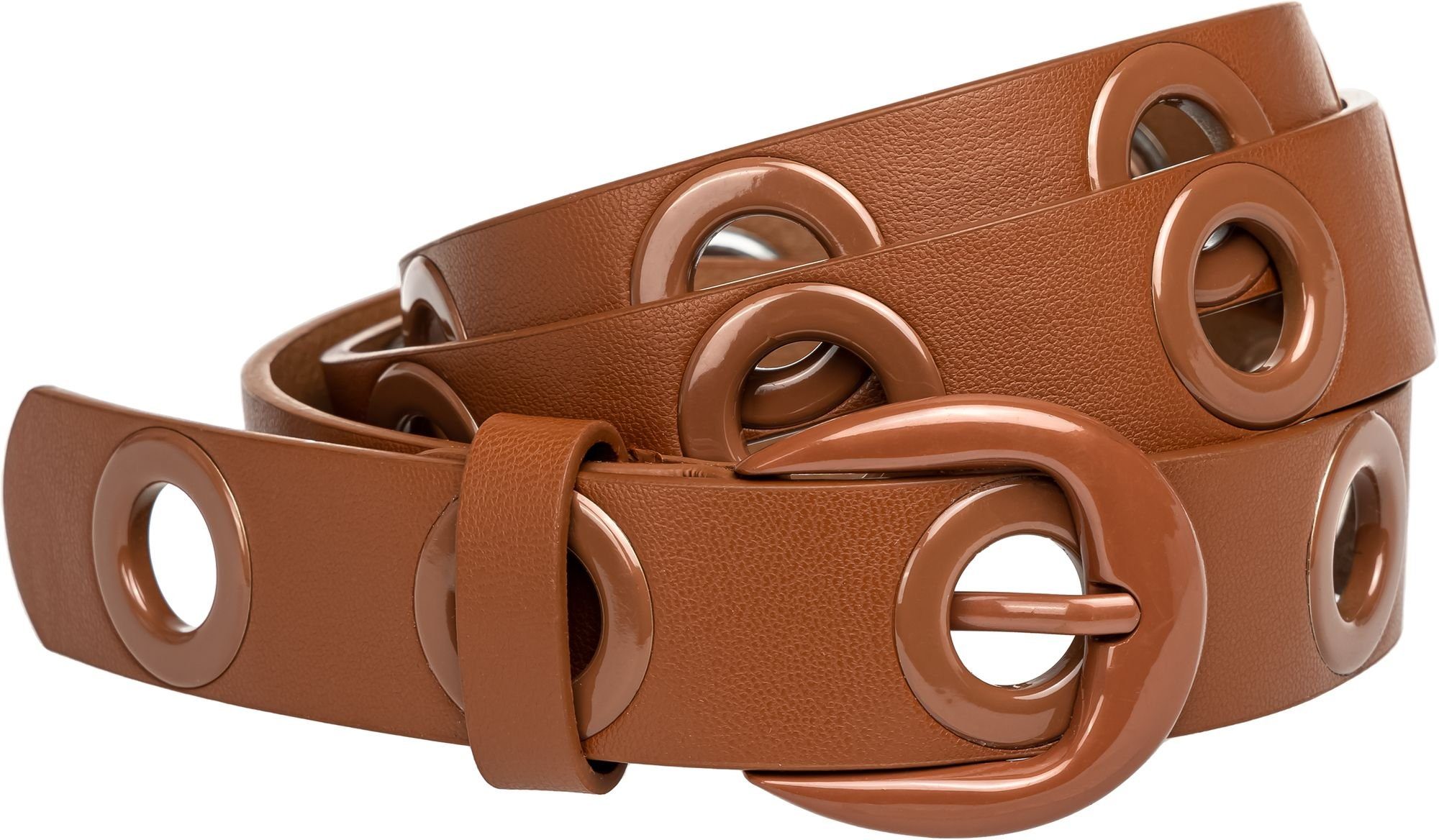 Caspar Ремни с заклепками GU330 schmaler eleganter Damen Ремни mit Lochnieten