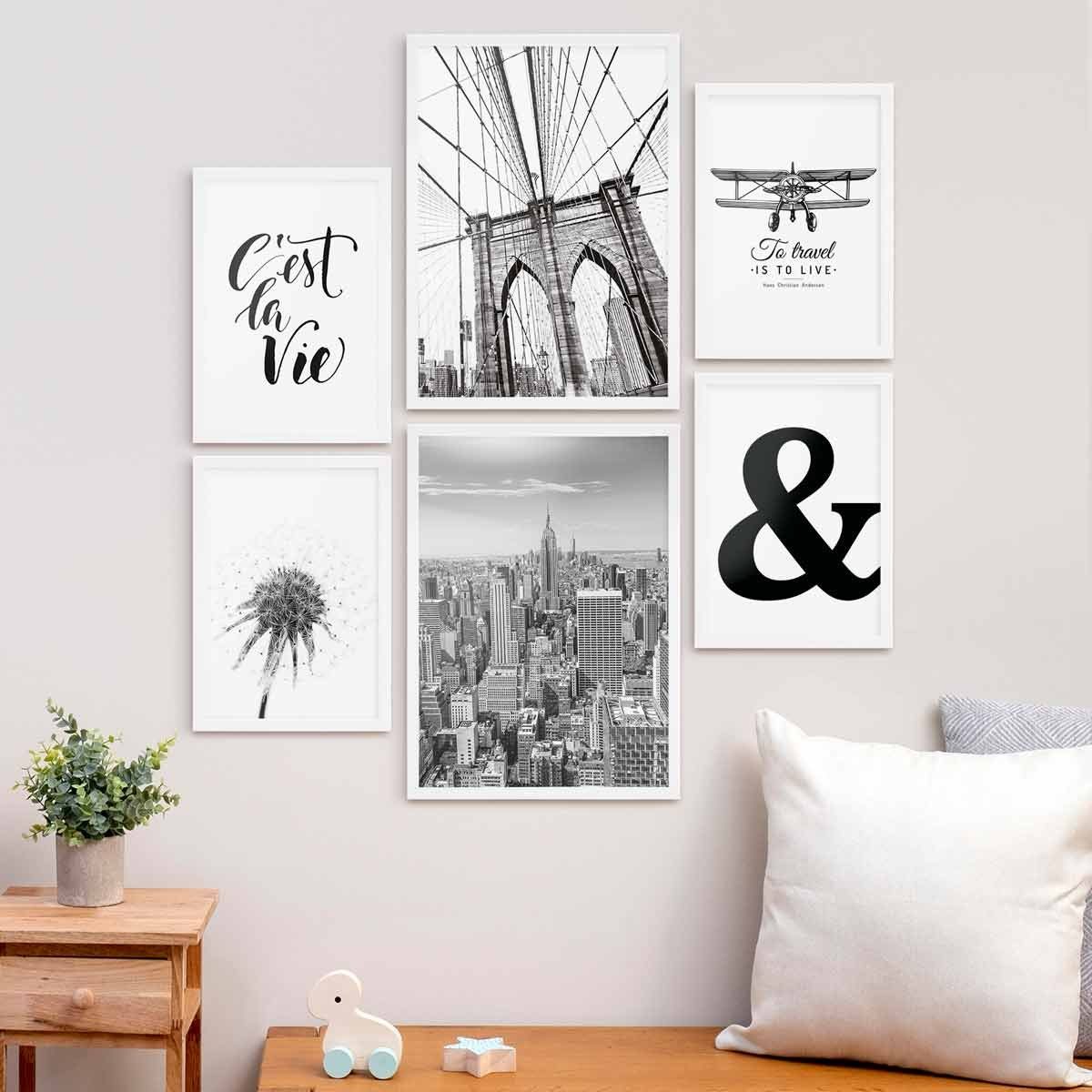 PHOTOLINI Bilderrahmen 6er Set Modern Schmal günstig online kaufen