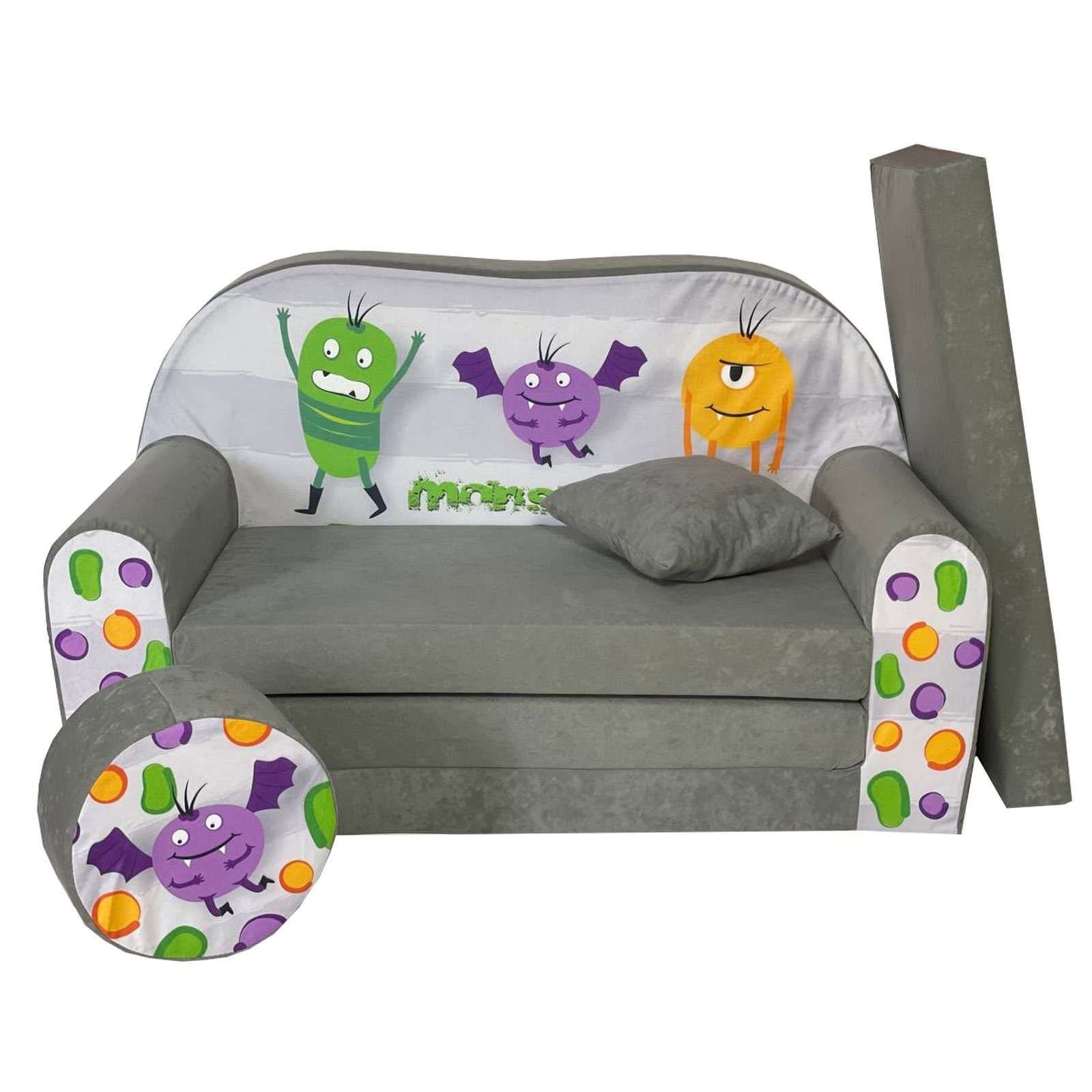 FORTISLINE Kindersitzgruppe Kindersofa Kindercouch Aufklappen Bettfunktion günstig online kaufen