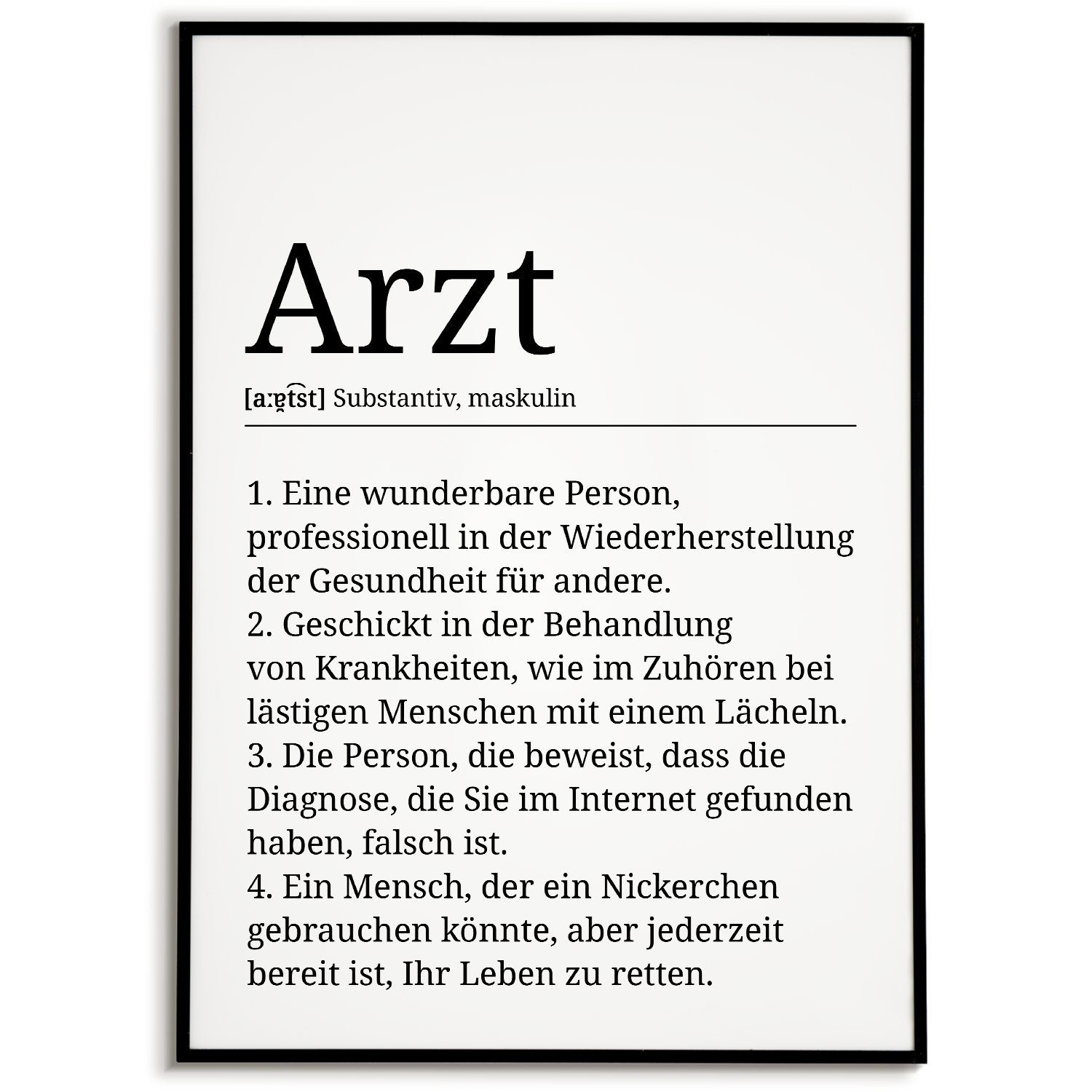 Tigerlino Poster Arzt Definition Wandbild Mediziner günstig online kaufen