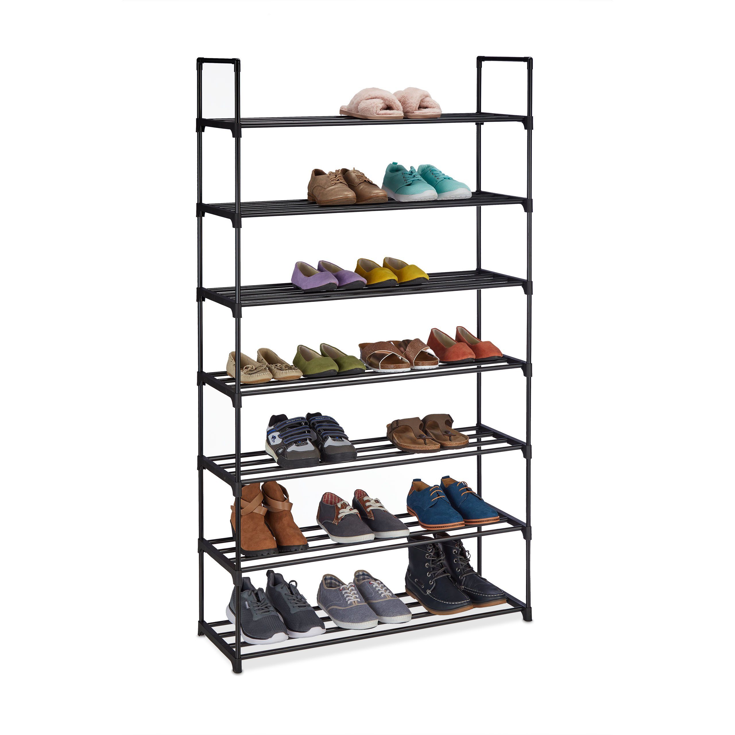 relaxdays Schuhregal Schwarzes Schuhregal aus Metall, günstig online kaufen