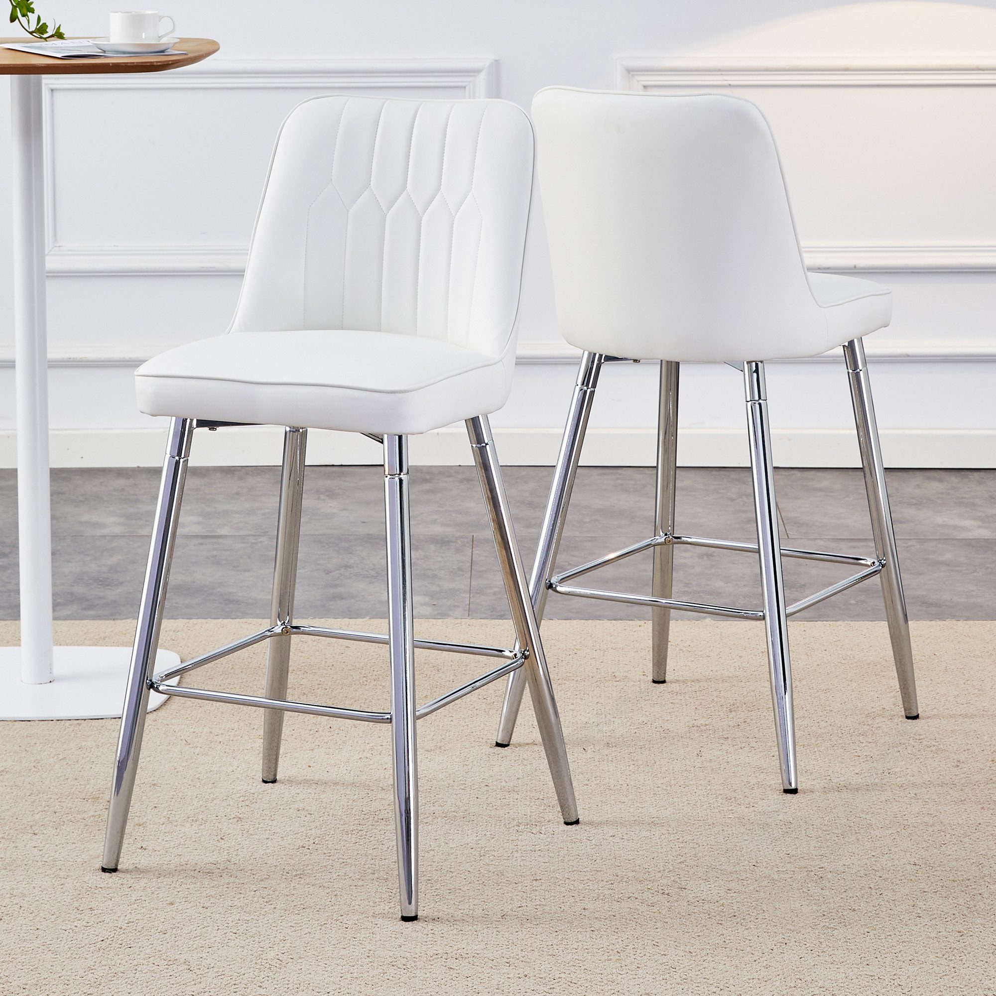Odikalo Barhocker Bistrohocker mit Fußstütze, 2er-Set (100 cm hoch mit Metallgestell und bequemer Fußraste. In mehreren Farben erhältlich – die ideale Wahl für Ihre Hausbar)