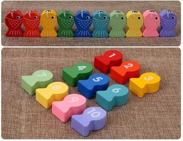 LENBEST Lernspielzeug Montessori Spielzeug aus Holz für Kinder ab 3 4 5 Jahre (Holzspielzeug Puzzlespiel Set), zum Zählen Sortieren mit Formen Kleinkinder Mathematik Lernspielzeug