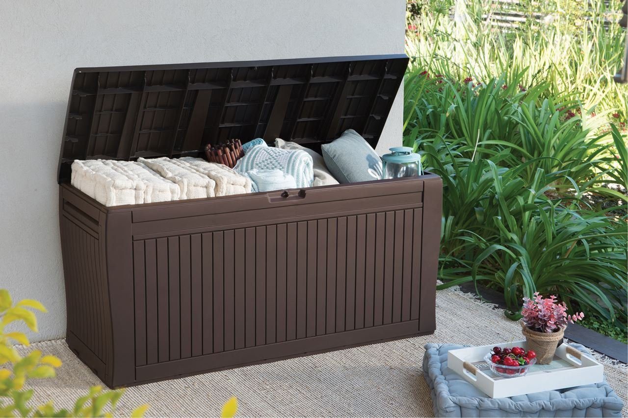 Keter Gartenbox "Comfy" 270L Braun bis 250kg belastbar Kissenbox Aufbewahrungsbox – Bild 4 von 5