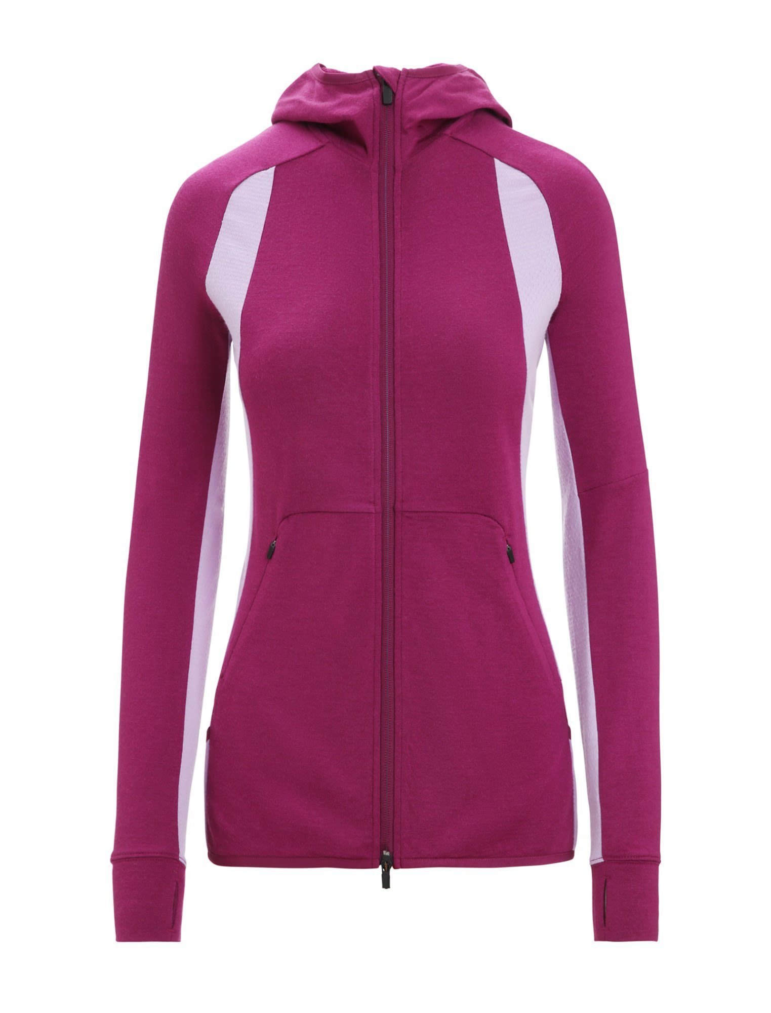 Icebreaker Winterjacke Icebreaker W Zoneknit Long-sleeve Zip Hoodie Damen Go Berry - Purple Gaze - CB