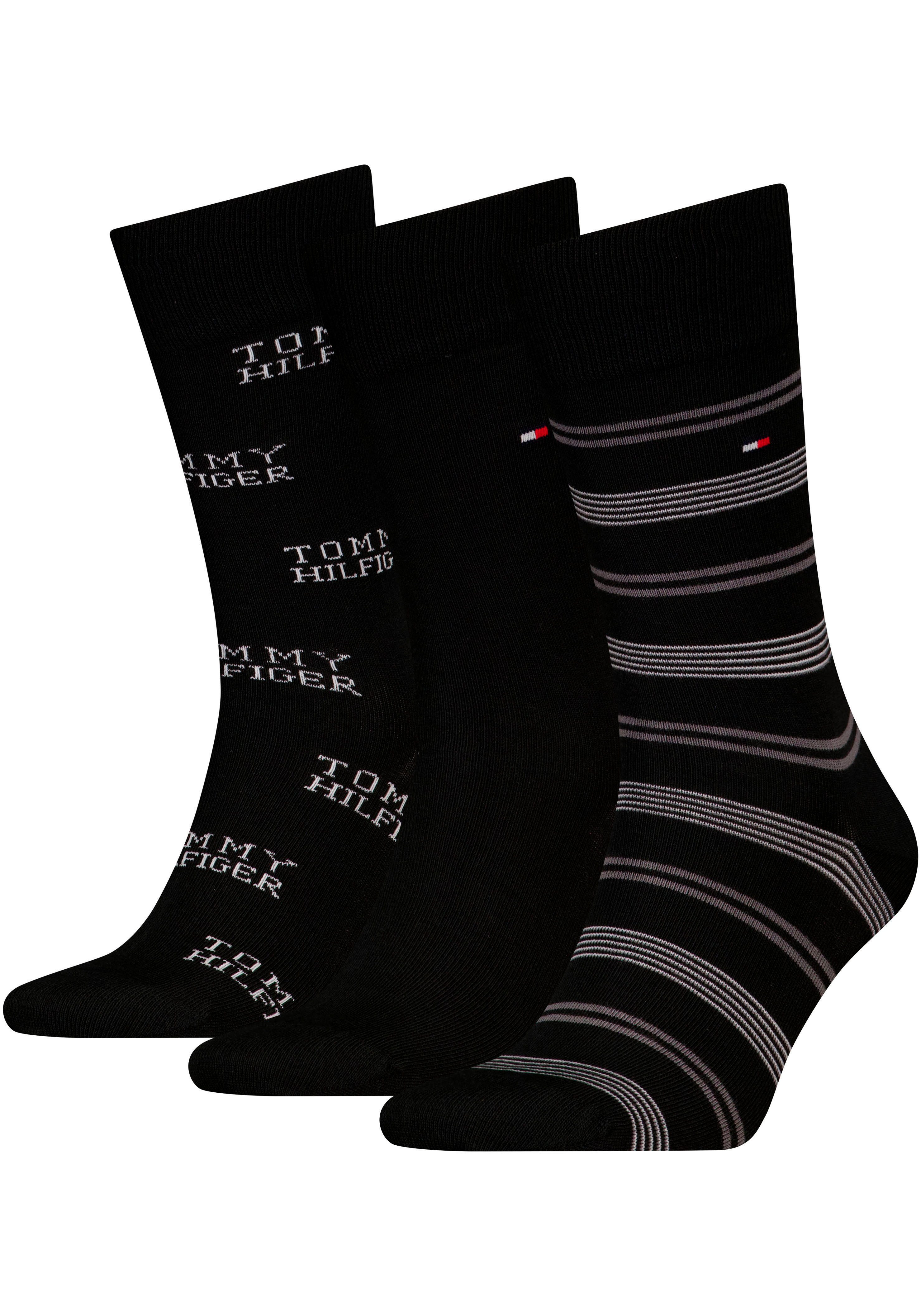 Tommy Hilfiger Socken (3-Paar) mit auffälliger Musterung, Geschenkbox günstig online kaufen