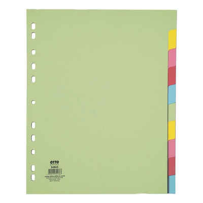 Otto Office Nature Aktenordner, Register 10-tlg., blanko pastellfarben, DIN A4 überbreit, Karton