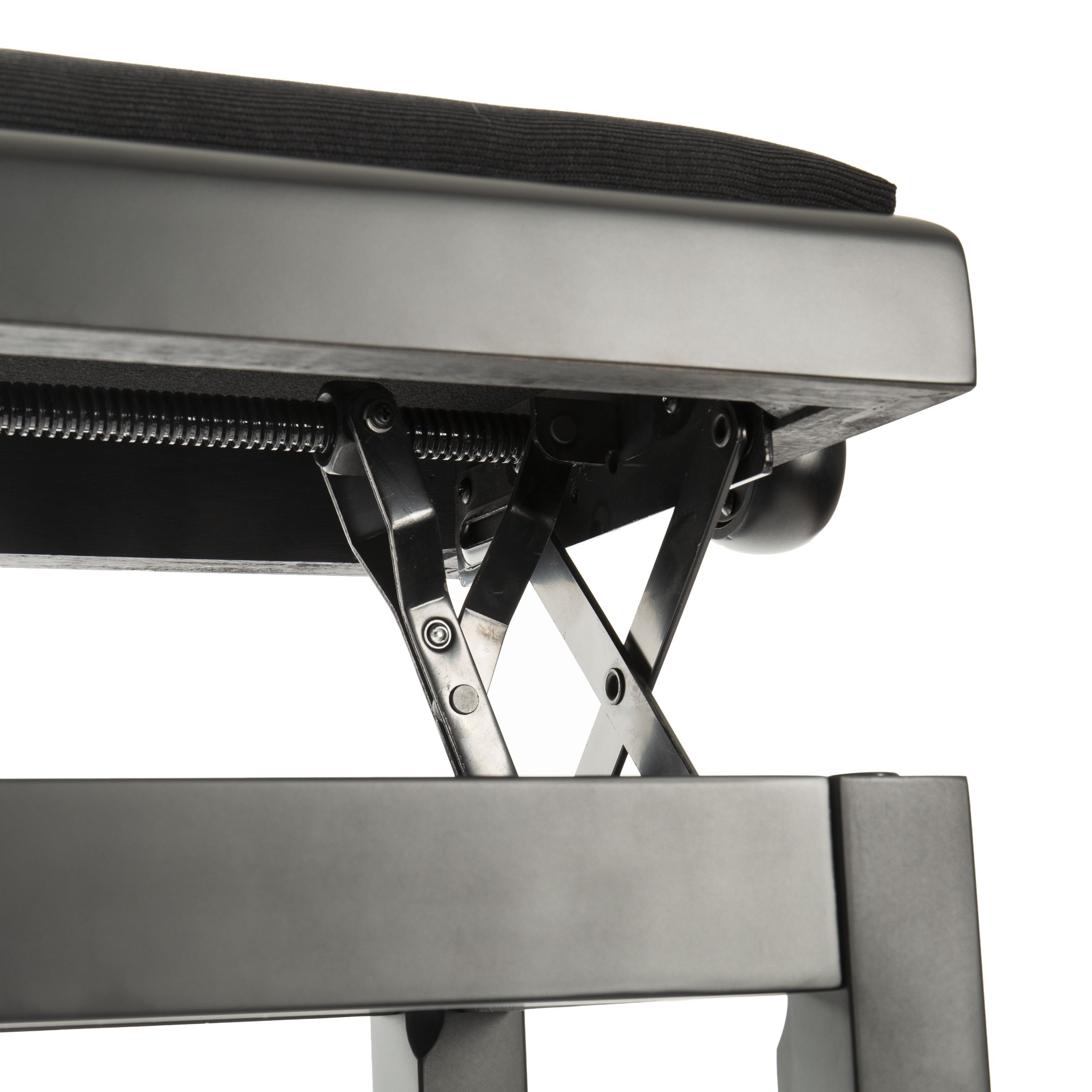 FAME Klavierbank (PB-10C BK Klavierbank - Höhenverstellbar Gepolstert Schwarz Vinyl Mattes Finish Robuste Verarbeitung Sitzfläche 53x31cm, Sitzbänke, Klavierbänke), Klavierbank, Höhenverstellbar, Gepolstert