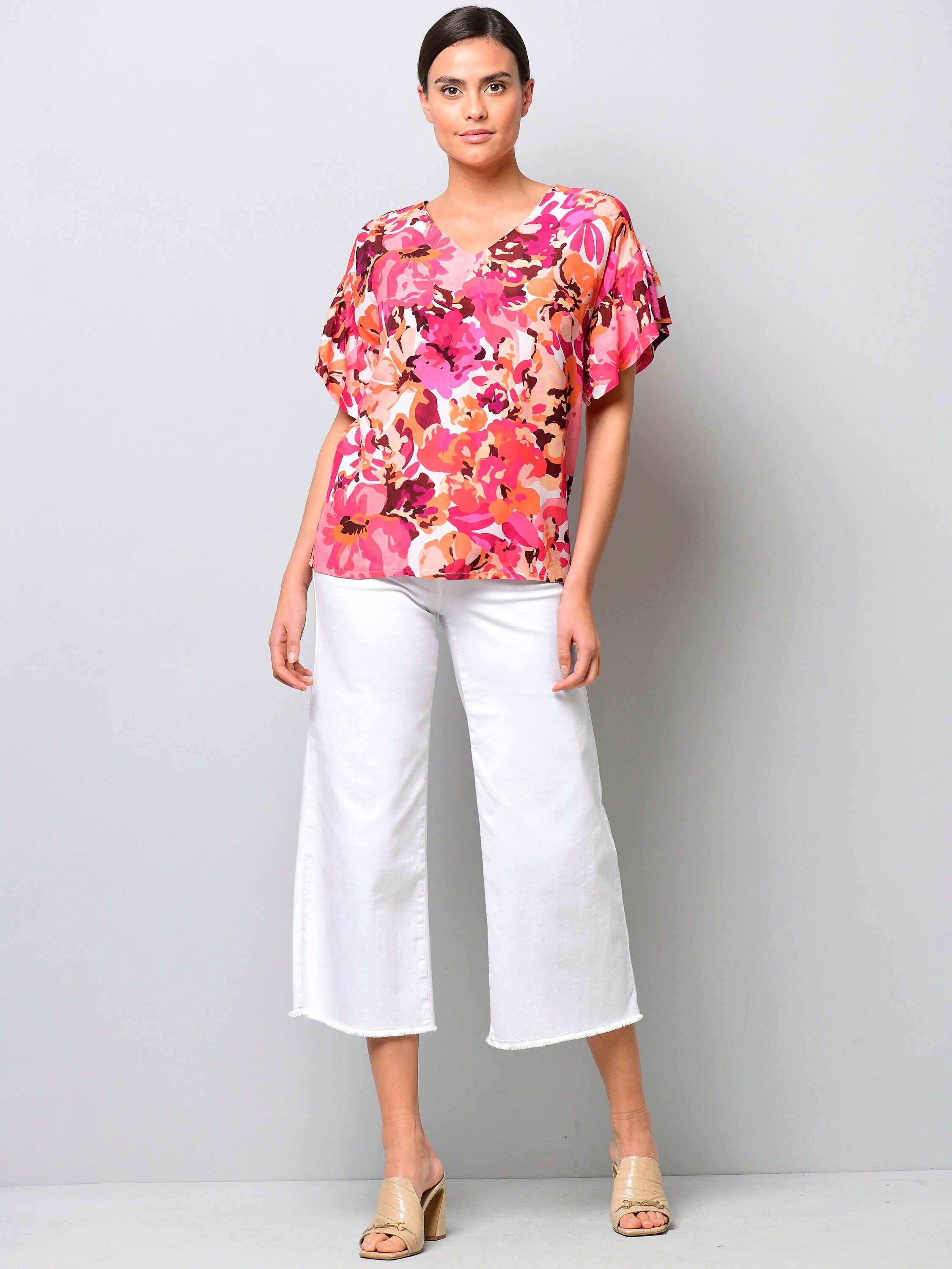 Alba Moda Shirtbluse Bluse mit Volant am Ärmel