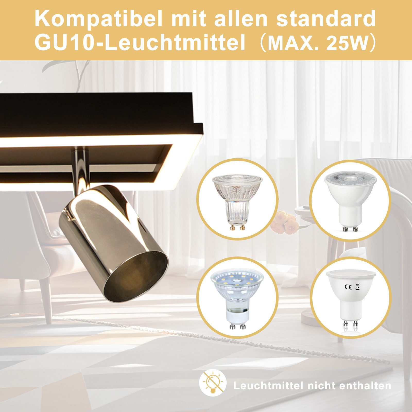 Nettlife LED Deckenstrahler Deckenleuchte 2/3/4 Flammig GU10 Küche Modern W günstig online kaufen