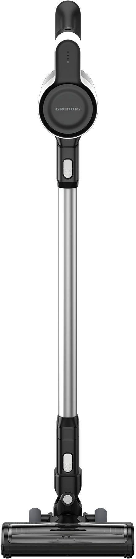 Grundig Akku-Hand-und Stielstaubsauger VCP 4130, 45min Akkulaufzeit, 2 Saugkraftstufen, 110 W, beutellos, LED Turbobürste, inkl. Wandhalterung