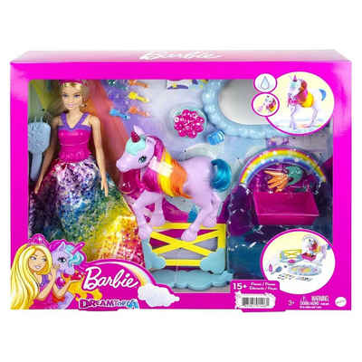 Mattel® Puppen Accessoires-Set Mattel GTG01 - Barbie - Dreamtopia - Puppe mit Einhorn und Zubehör, P