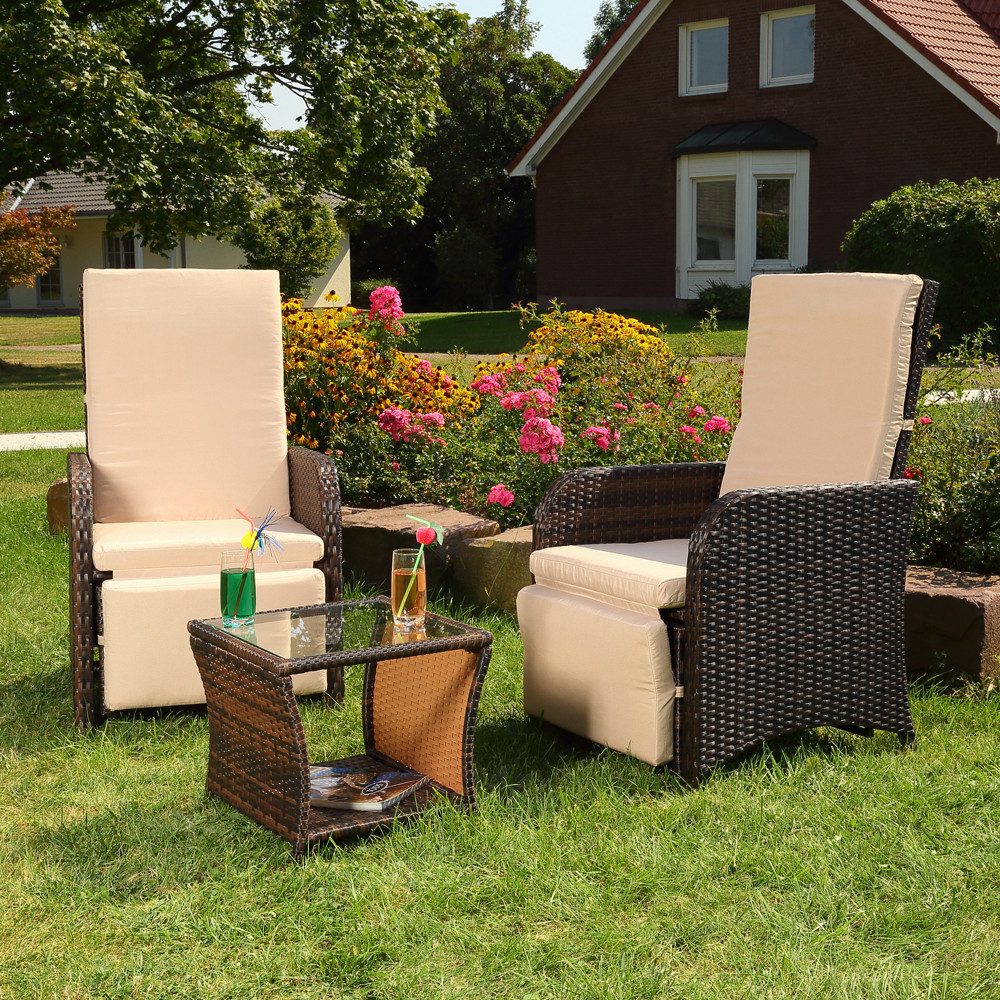 Mucola Balkonset Balkon Set Sitzgarnitur Polyrattan günstig online kaufen