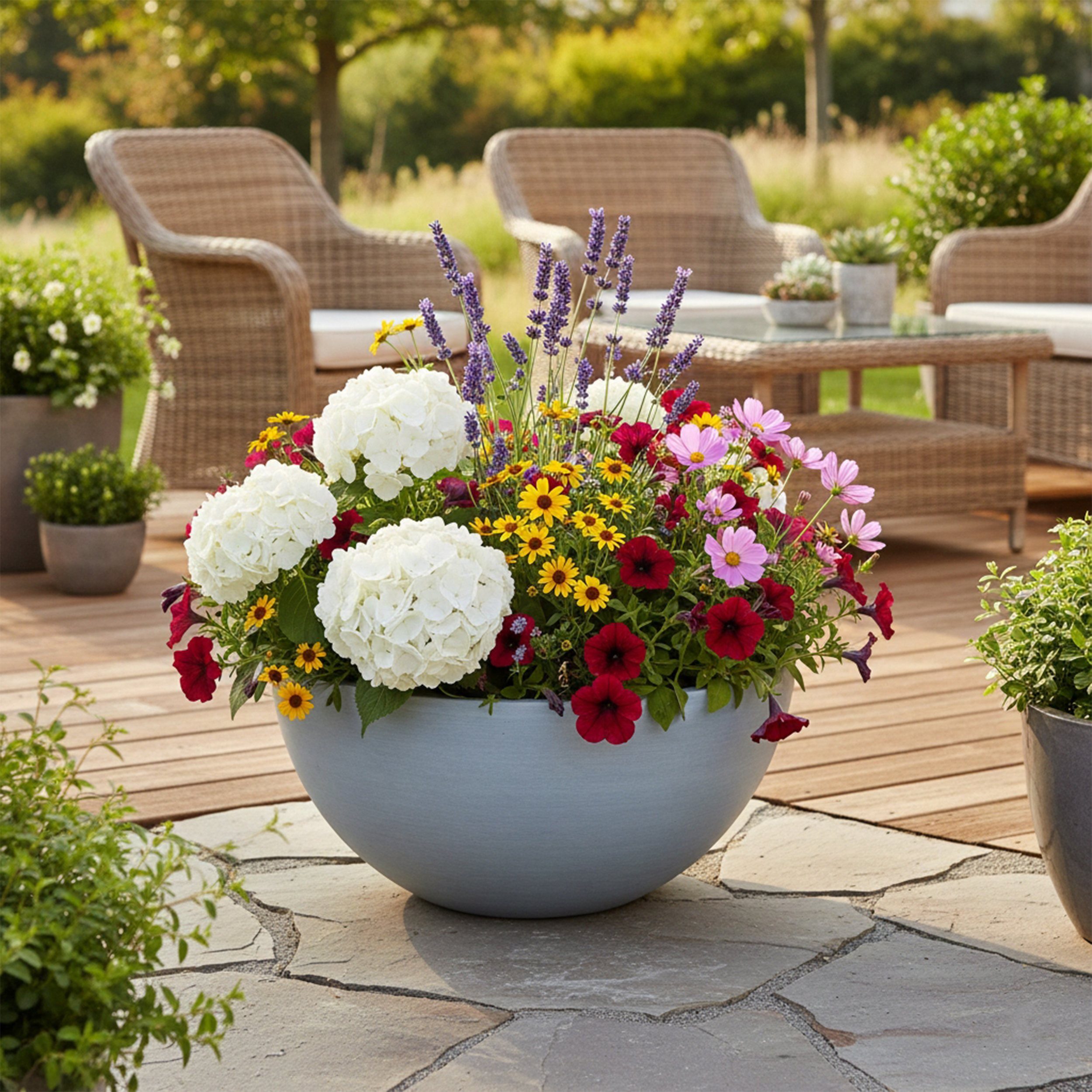 colourliving Blumentopf Pflanzkübel "BOWL" Ecostone – Rund, nachhaltig & wetterfest, Stilvolle Nachhaltigkeit für drinnen und draußen