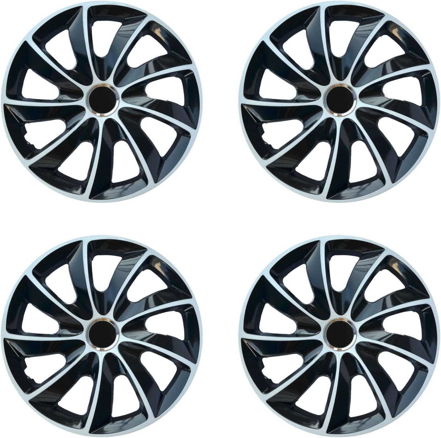 NRM Radkappe STIG extra 13 Zoll in Schwarz/Weiß, 13 in Zoll, (4-St) Radzierblenden für Stahlfelgen Radkappen Satz 4er Set 13"