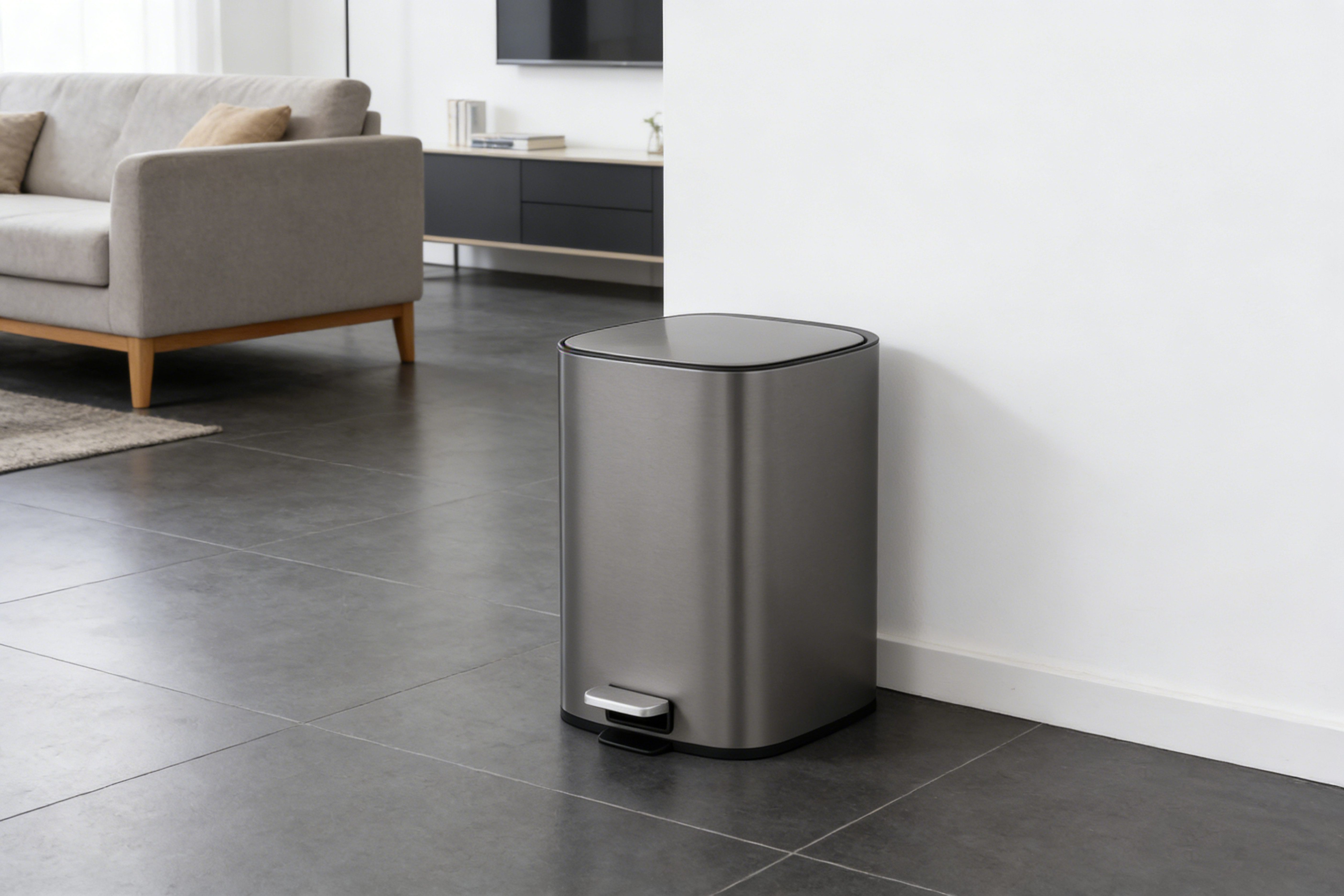 OTTO home Mülleimer Keenna, Soft Close, mit verstecktem Griff, Treteimer für Küche oder Bad, Abfalleimer mit Deckel