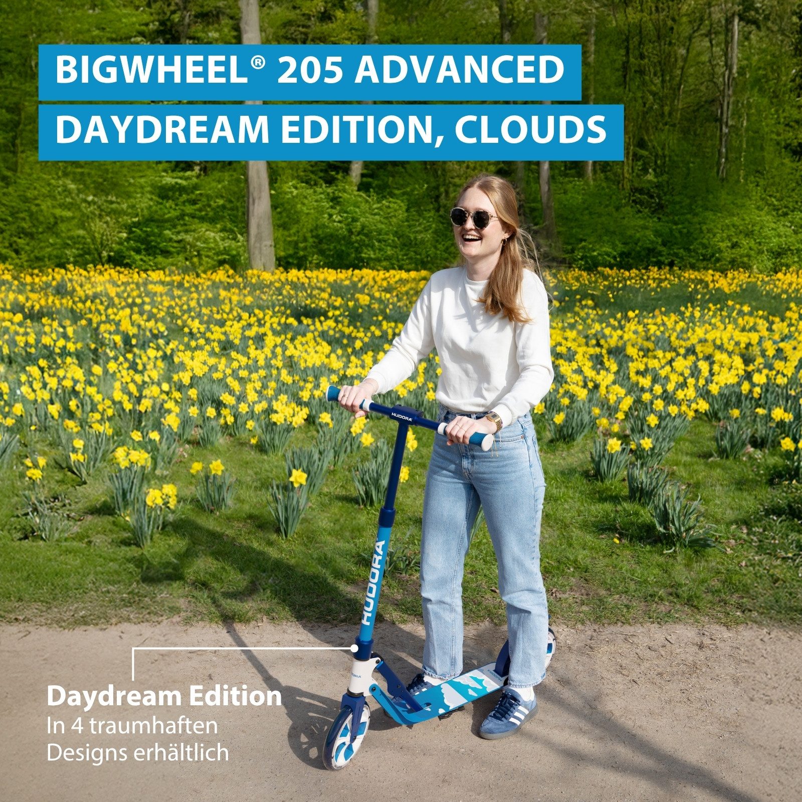 Hudora Scooter BigWheel® 205 Advanced Daydream Edition, einklappbarer, höhenverstellbarer Kick-Scooter – Bild 2 von 5