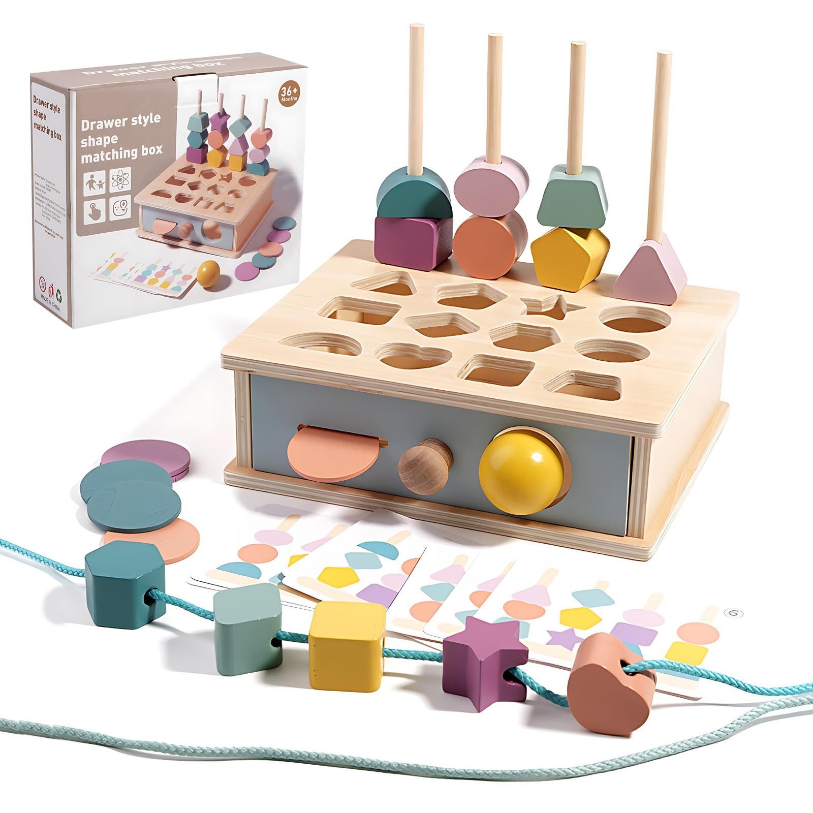 CLTYQ Lernspielzeug Montessori Spielzeug,Holzspielzeug Kinder Farbe Sortier günstig online kaufen