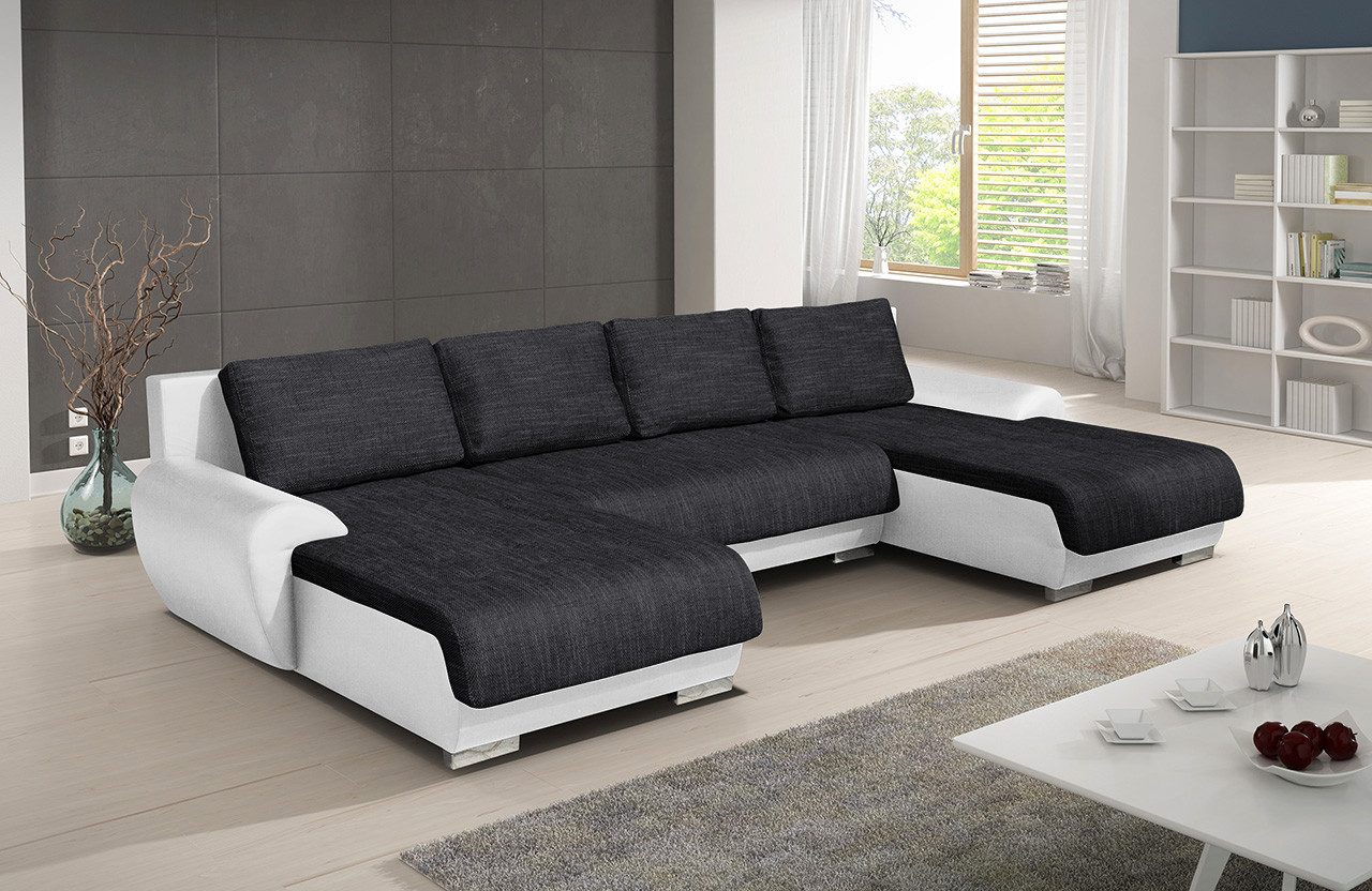 Sofnet Wohnlandschaft Otis, mit Schlaffunktion und Bettkasten, Ecksofa, U-Form Couch, Schlafsofa mit Bonell Federkern