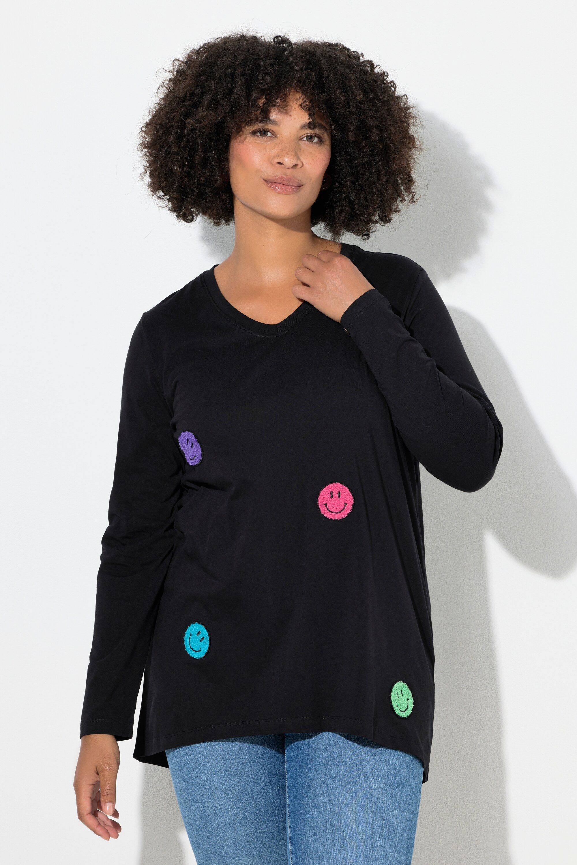 Angel of Style T-Shirt T-Shirt A-Linie Frottee-Smileys Langarm günstig online kaufen