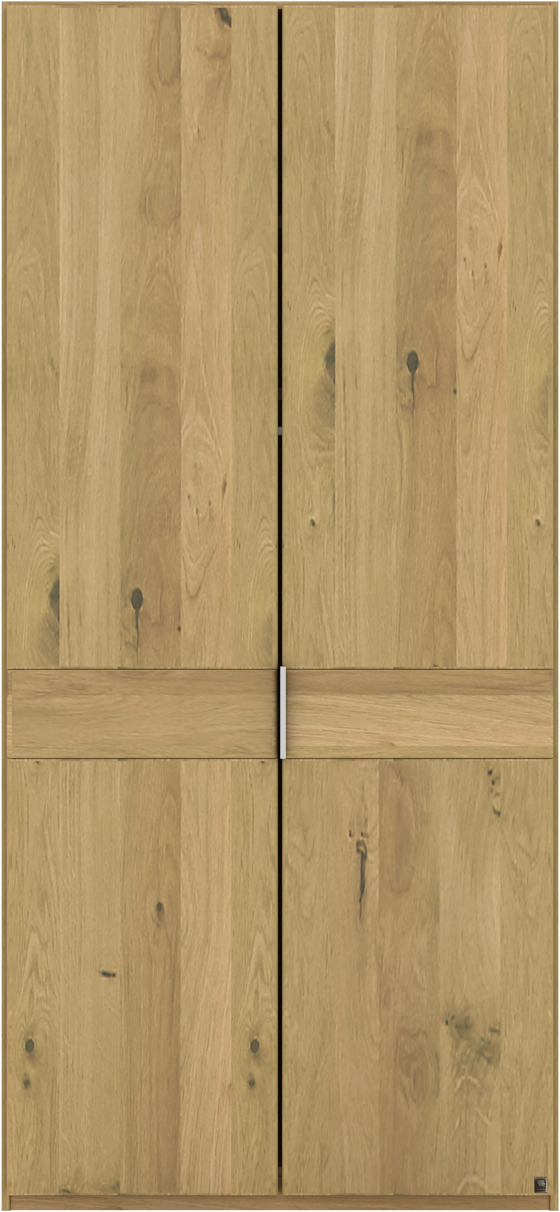 Musterring Kleiderschrank Savona, Kleiderschrank, Schrank, Garderobe, teilmassiv Eiche (mit Türdämpfern, in 5 Breiten & 2 Höhen, extra Böden, MADE IN GERMANY) Türen in Bianco-Eiche massiv, mit Querriegel, verschiedene Größen