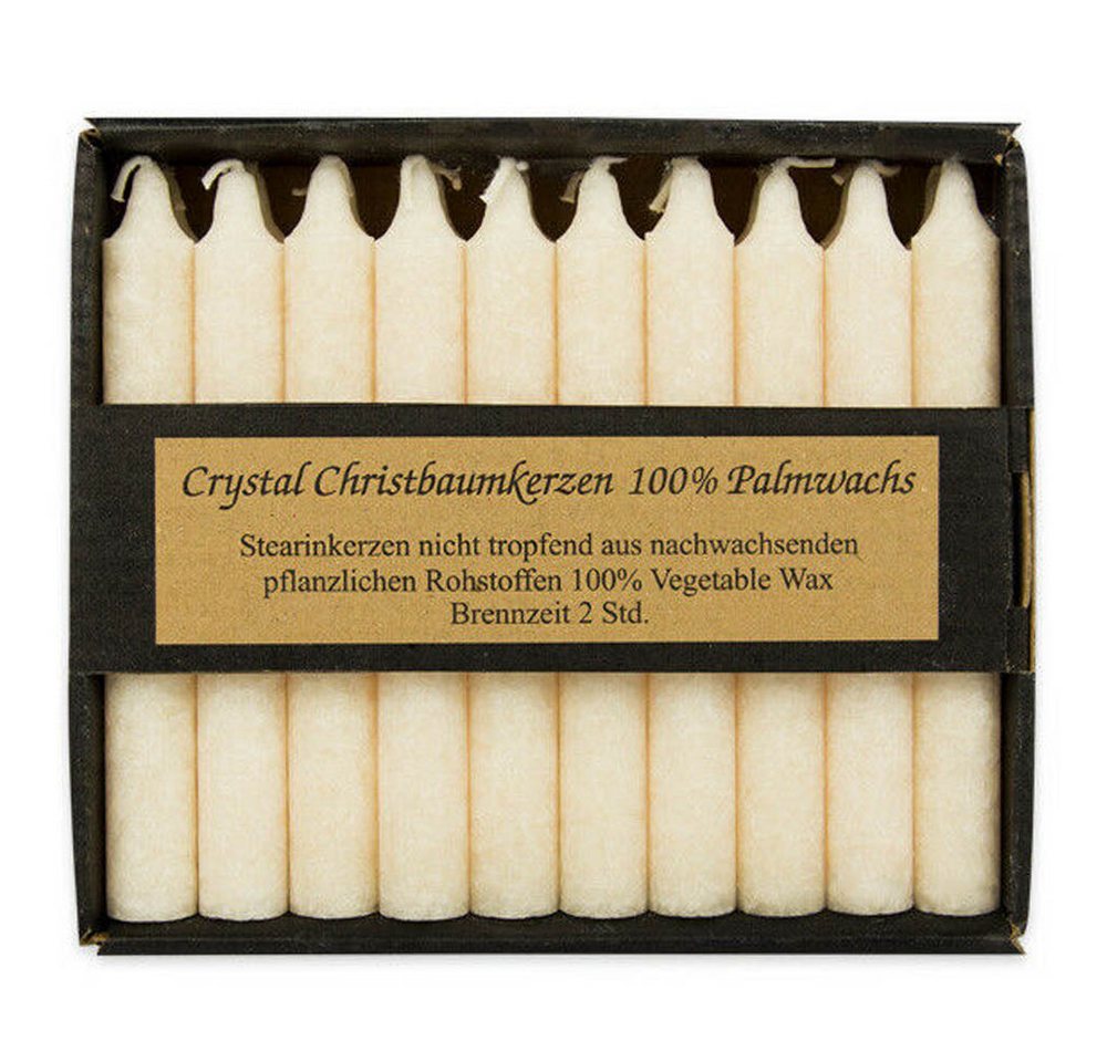 Hahn Kerzenfarm Formkerze Crystal Christbaumkerze - elfenbein 20Stk.